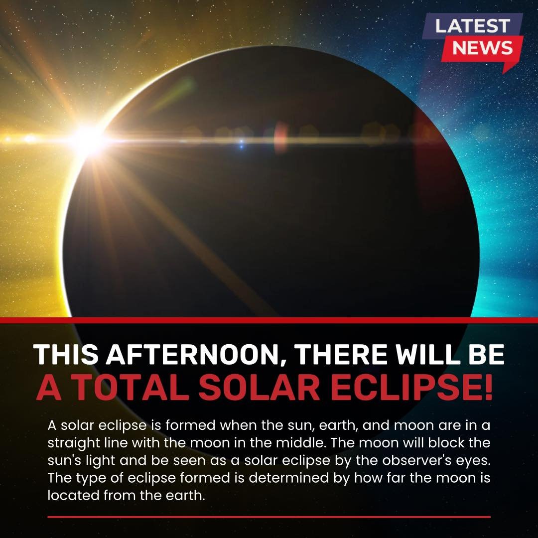 Happy Total Solar Eclipse Day CKAKC! 🌕🌑We hope some of you are able to view this magnificent event today! A solar eclipse is formed when the sun, earth, and moon are in a straight line with the moon in the middle. The moon will block the sun's ligh