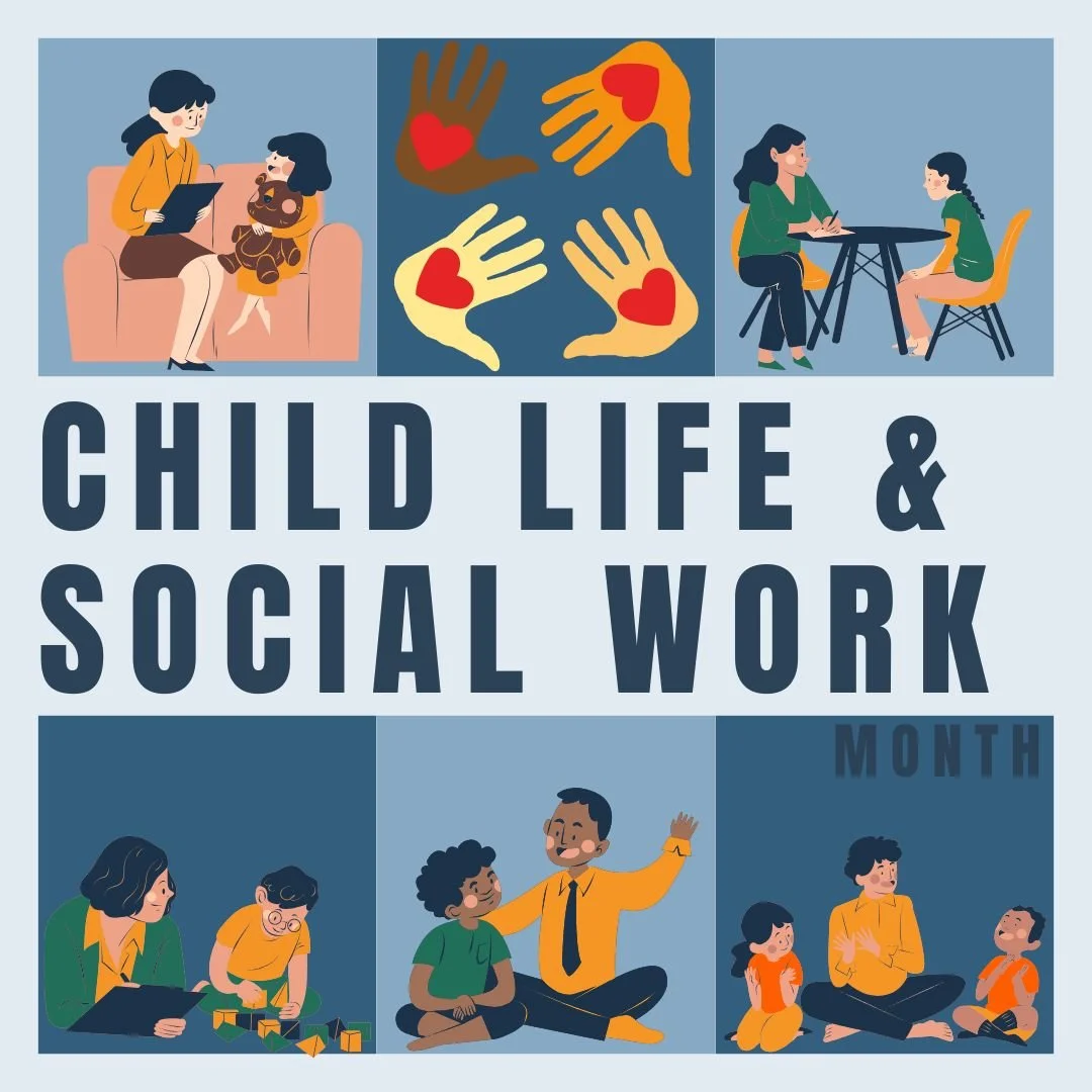 💛 March is Child Life Month &amp; Social Work Month 💛

This month, we celebrate two groups of people who make an incredible difference in the lives of children and families facing serious illness &mdash; Child Life Specialists and Social Workers.

