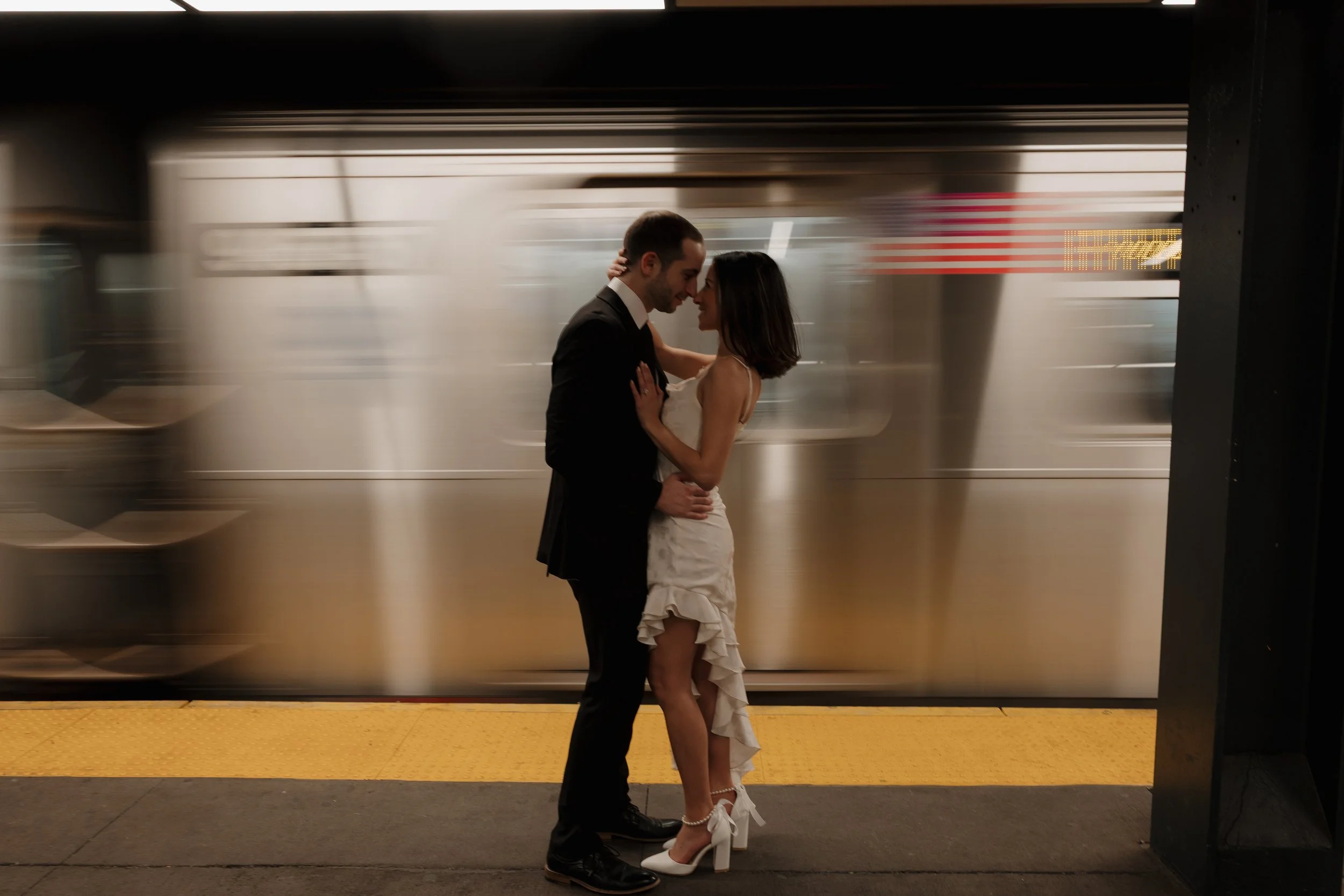 NYC Engagement Session in the subway station