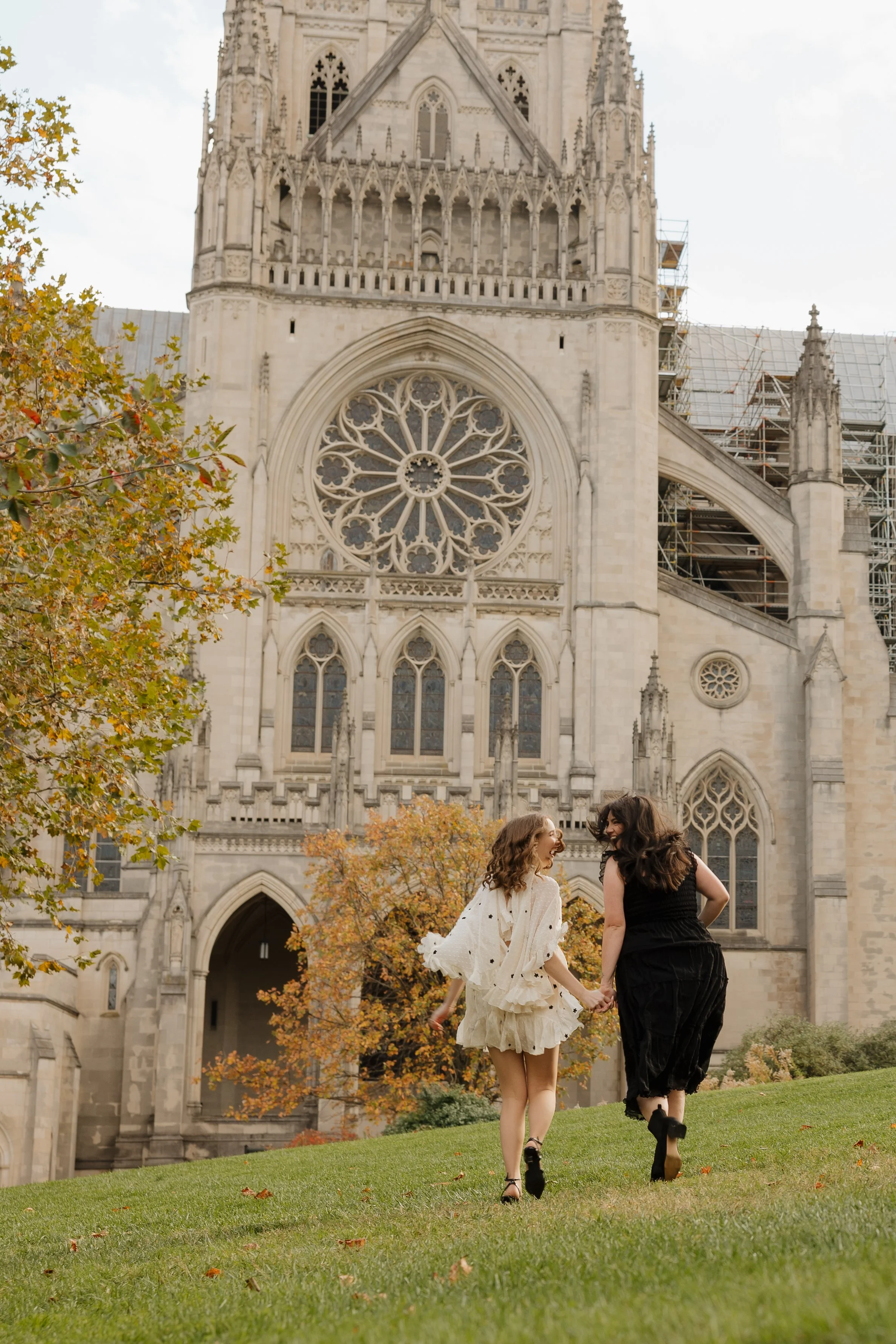 Micaela &amp; Haley’s Late October Engagement Session at the Washington National Cathedral