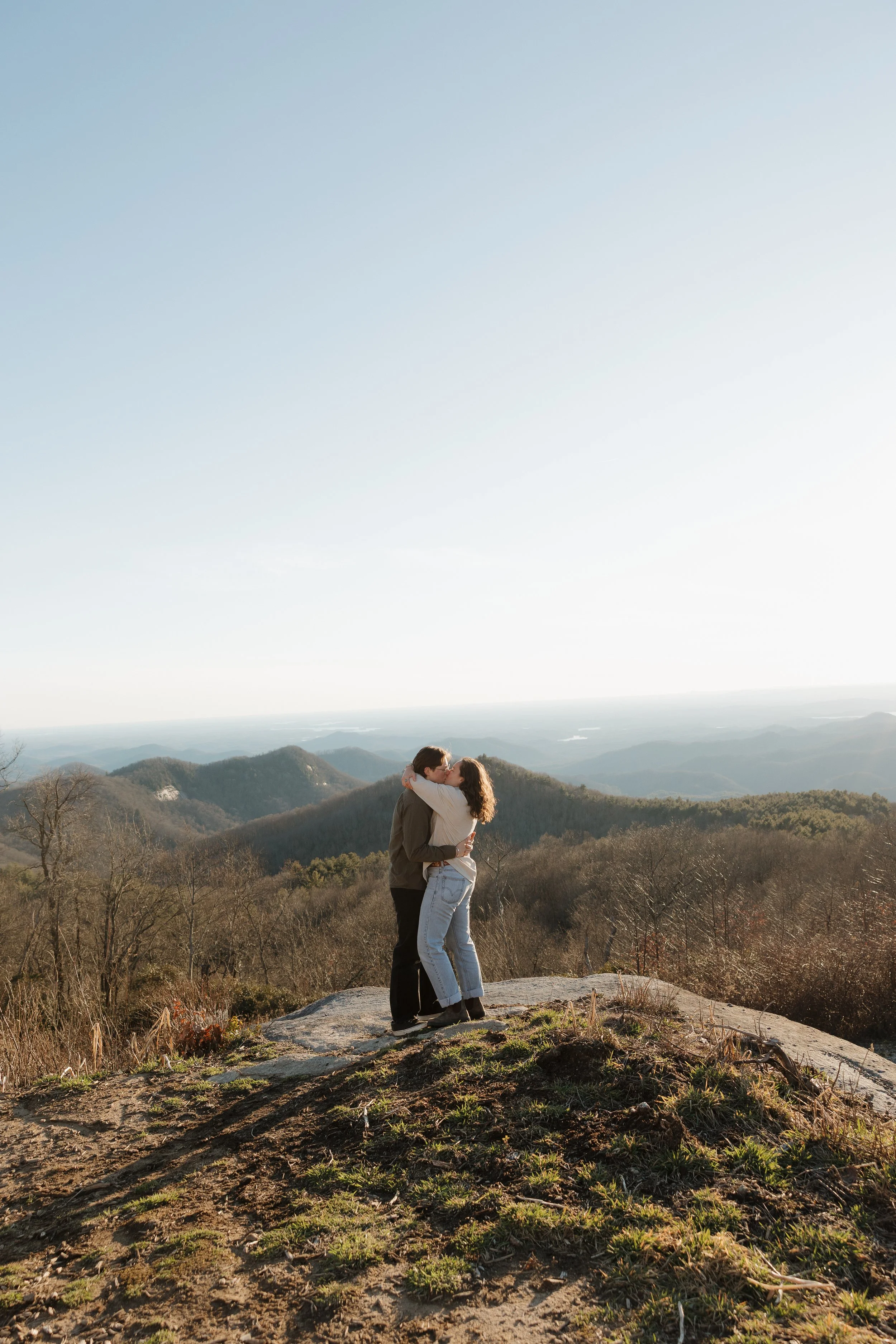 Virginia proposal photos on a mountain top
