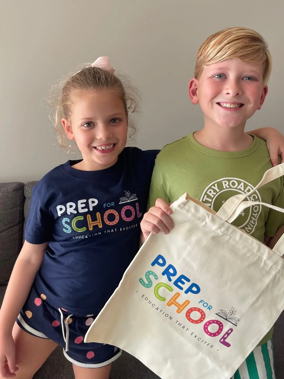 ✨ LOOK WHAT JUST ARRIVED! ✨

Our brand new Prep For School shirts and library bags are here and we are OBSESSED 😍

How gorgeous do our little models look?! 🥹
Seeing our children wearing their Prep For School shirts and holding their very own librar