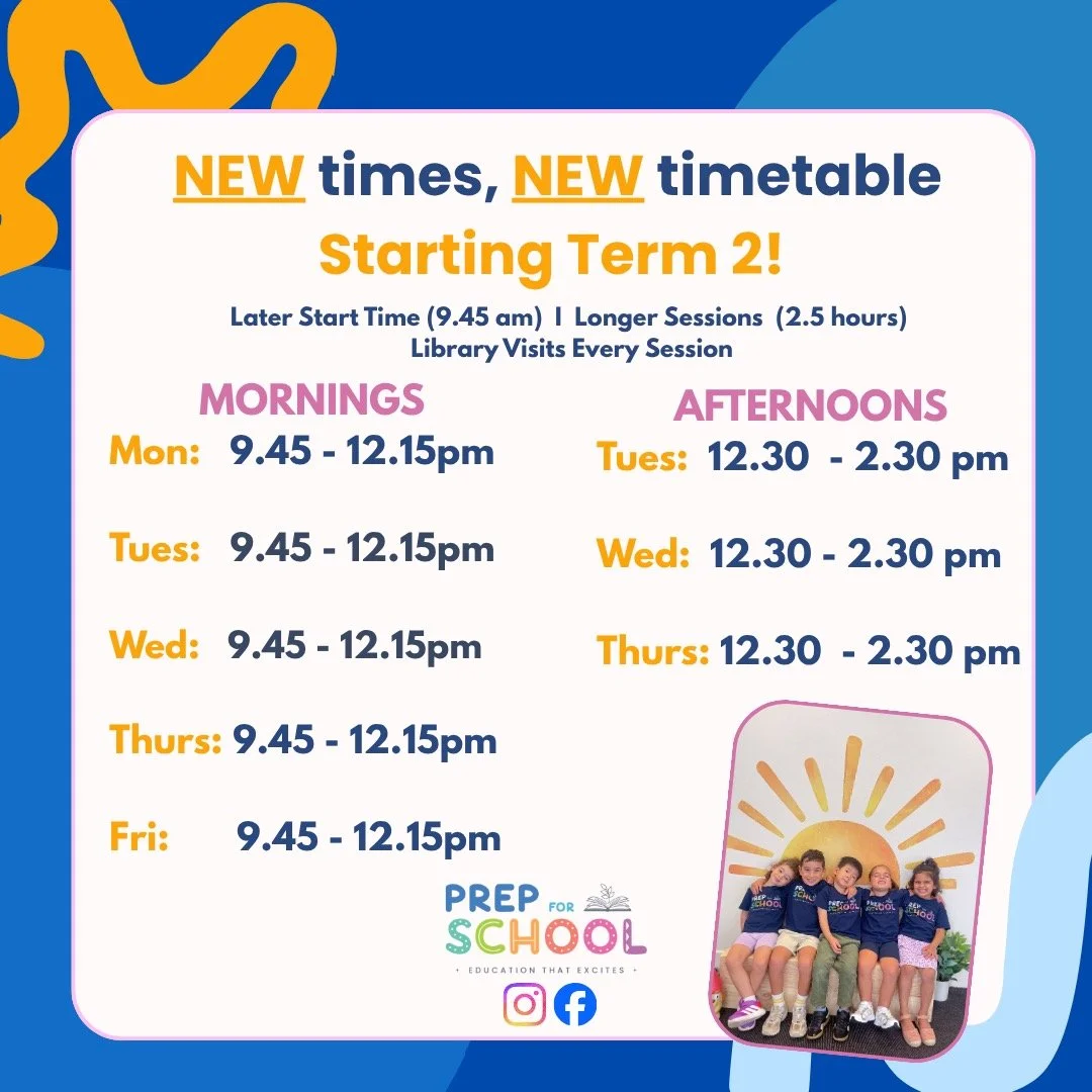 ✨ Big (and important) updates for Term 2 at Prep For School ✨

This term in our Castle Hill space has been so special 🤍
The children have settled beautifully, and it&rsquo;s been incredible watching their confidence grow each week.

But as the term 