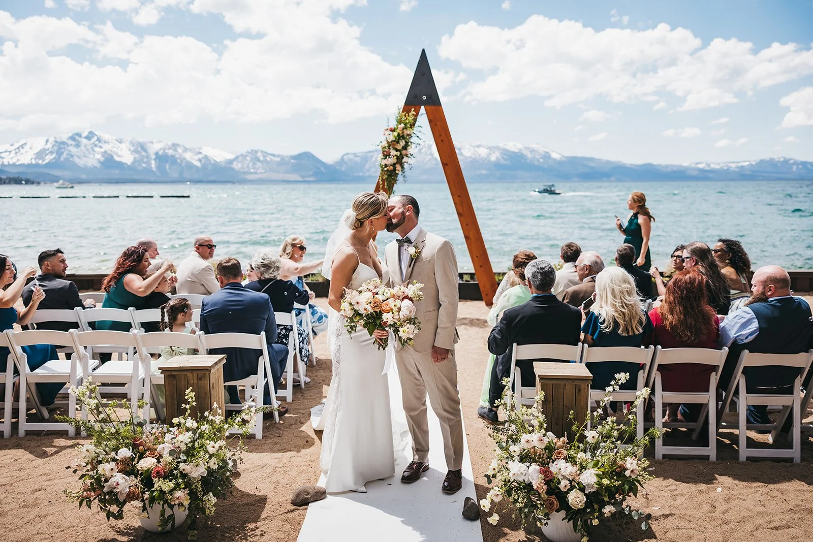 Rustic Lakeside Beach Wedding at The Arch Lake Tahoe: Sarah & Dalton’s Romantic Celebration by the Shores