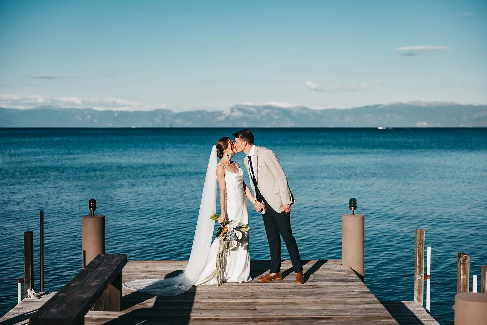 A Beachy, Lakefront Wedding in Tahoe: Nicole &amp; Dan’s Turquoise-Toned Celebration at Home