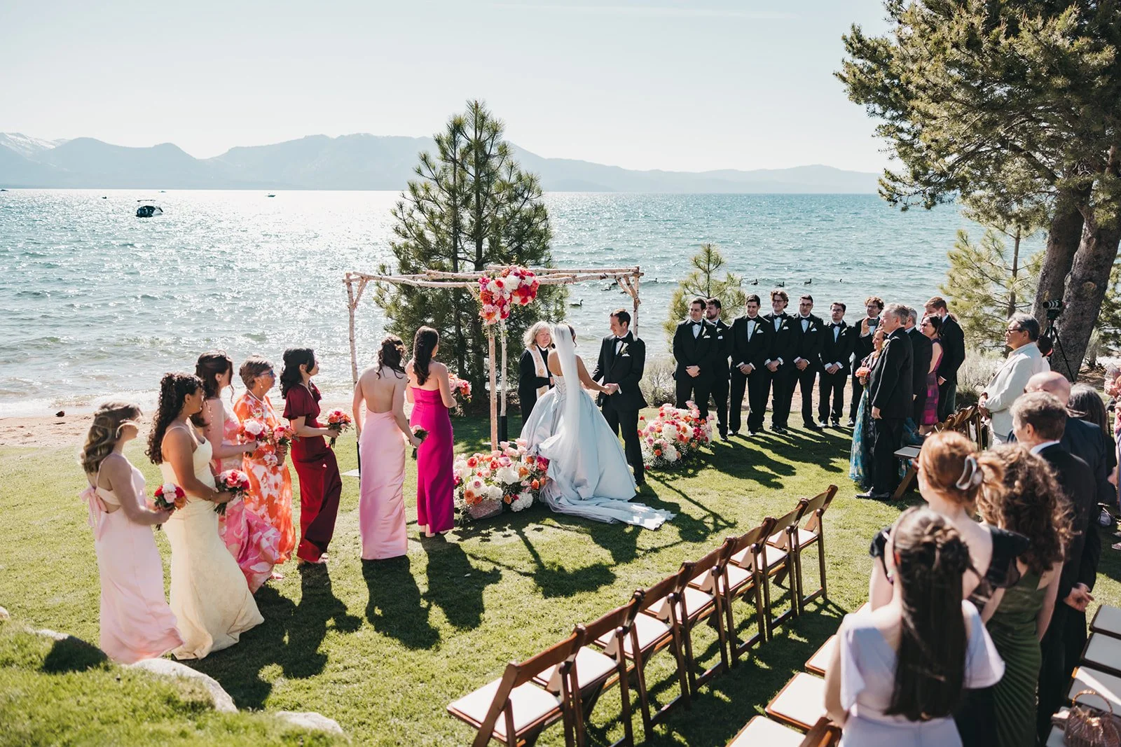 An Elegant Edgewood Tahoe Wedding: Carrie &amp; Daniel’s Sunset-Inspired Celebration by the Lake