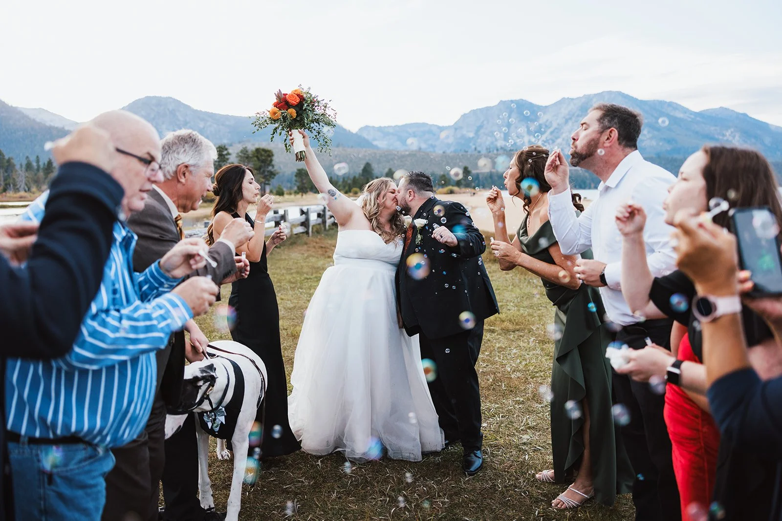 A Lake Tahoe Intimate Wedding at Kiva Beach: Ben &amp; Kelly on the Dock, in the Meadow, and at the Shore