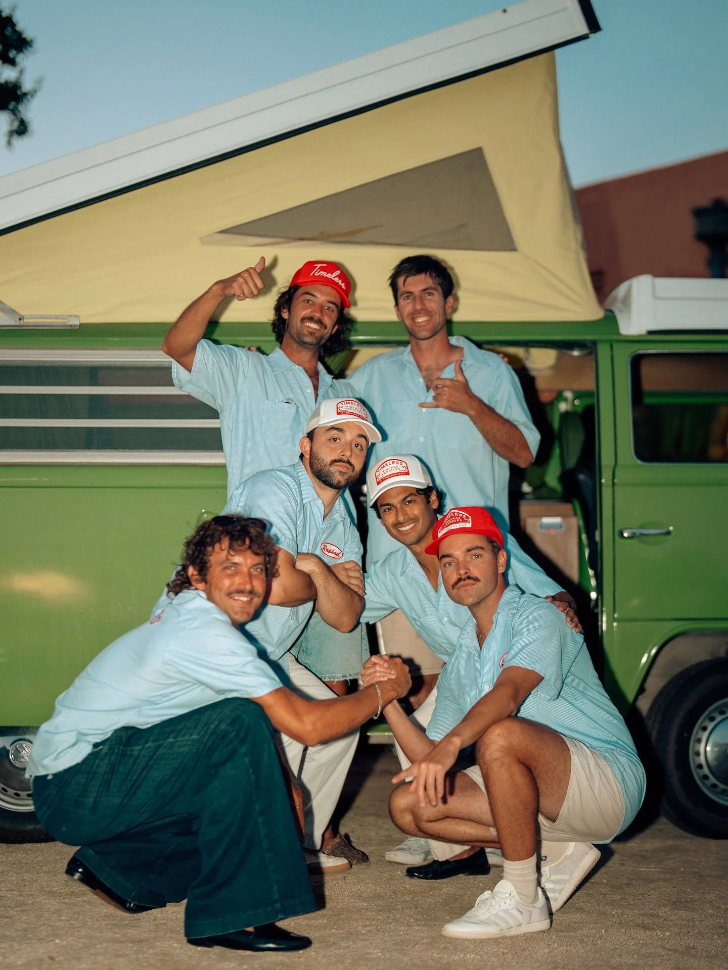 Rumor has it that if you blow into a conch shell and yell: &ldquo;Timeless Day team! Assemble!&rdquo;&mdash;this squad rumbles over the foothills, along the rolling coastline, and rolls up in their fleet of vintage @volkswagen rides.

Thank you to ev