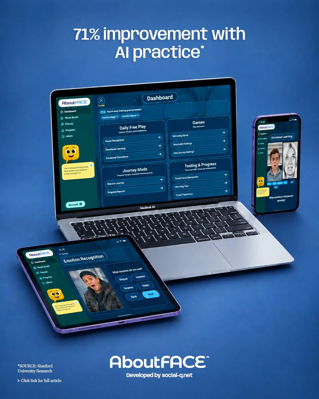 👀 We're looking for partners.

A recent Stanford research explored how autistic adolescents and adults could use AI-powered social coaching to practice conversational skills.

The results caught our attention.

Participants appropriately expressed e