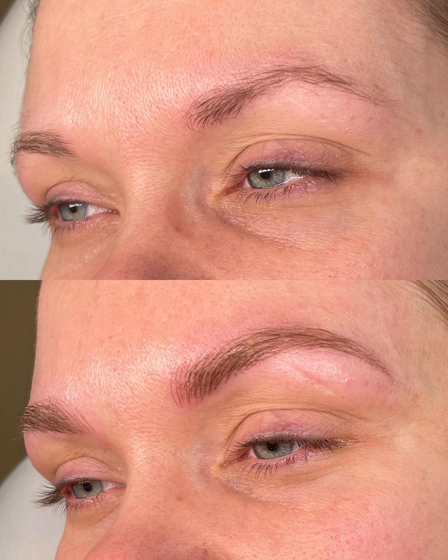 Ultra natural Microbladed brows ! Gorgeous and full and totally suited to my gorgeous clients face 🫶❤️ 
.
.
.
.
.
.
.
.
#naturalmicroblading #tattoos #vancouverisland #cowichanvalleymicroblading #microblading #restorativetattoo #naturalrestorativemi