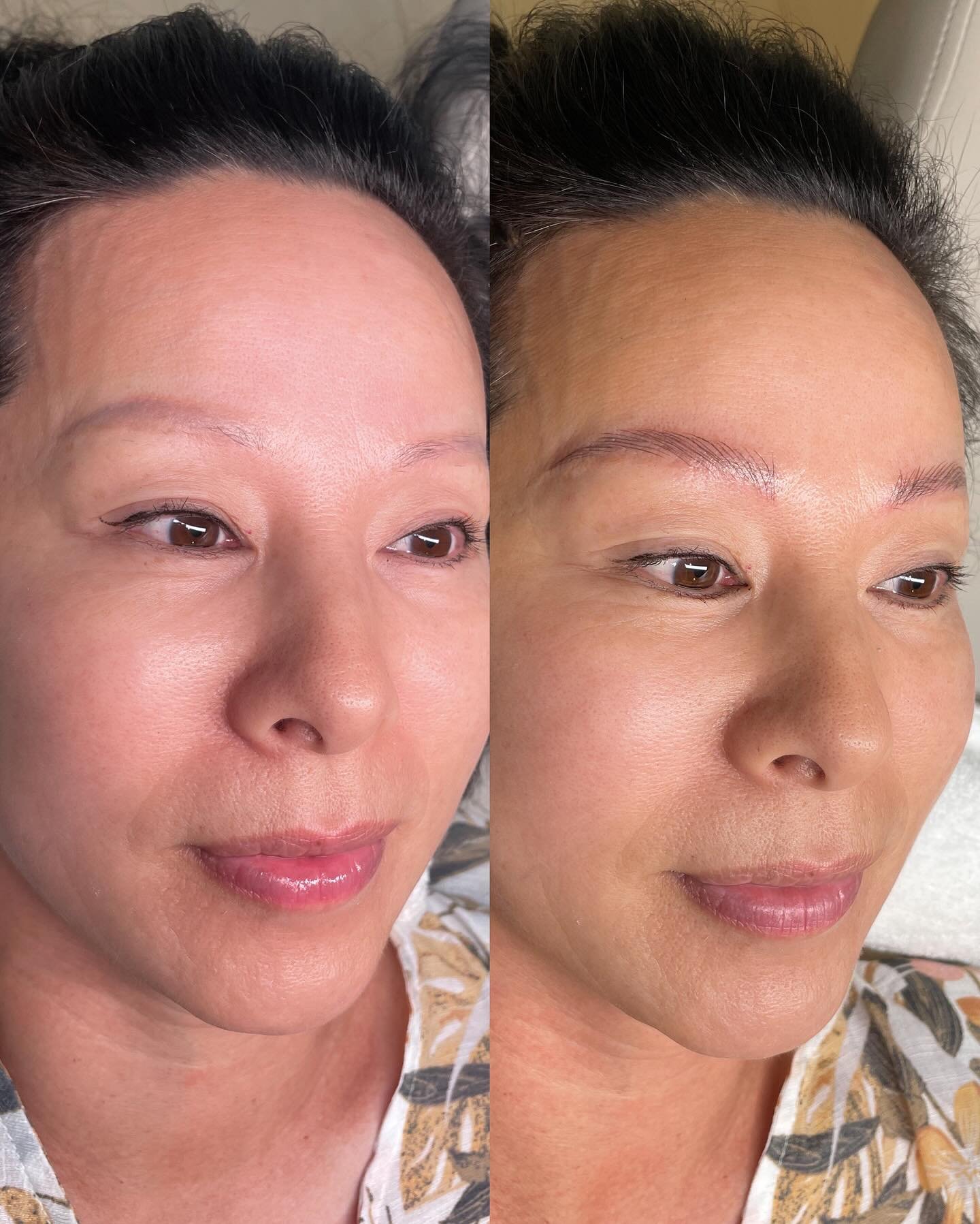 *Microblading*

Gorgeous cover up for a new client of mine! Lovely ! What an incredible transformation 🤩🥲 

I decided to not to cover the previous tattoo completely as the shape was irregular. Tattoo removal via laser was suggested though wasn&rsqu