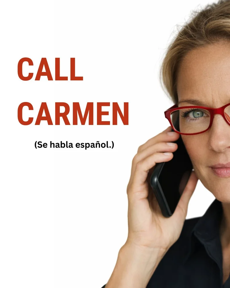 Carmen, bilingual private investigator, on a phone call