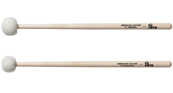 Vic Firth's American Custom Timpani T1 (General) and T3 (Staccato) mallets.