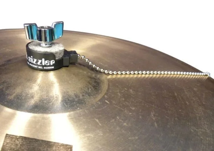A Promark Cymbal Rattler, used to make a regular suspended cymbal sound like a sizzle cymbal