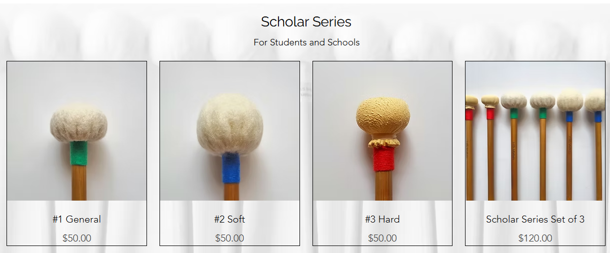 Hills Mallets' Scholar Series timpani mallet set.
