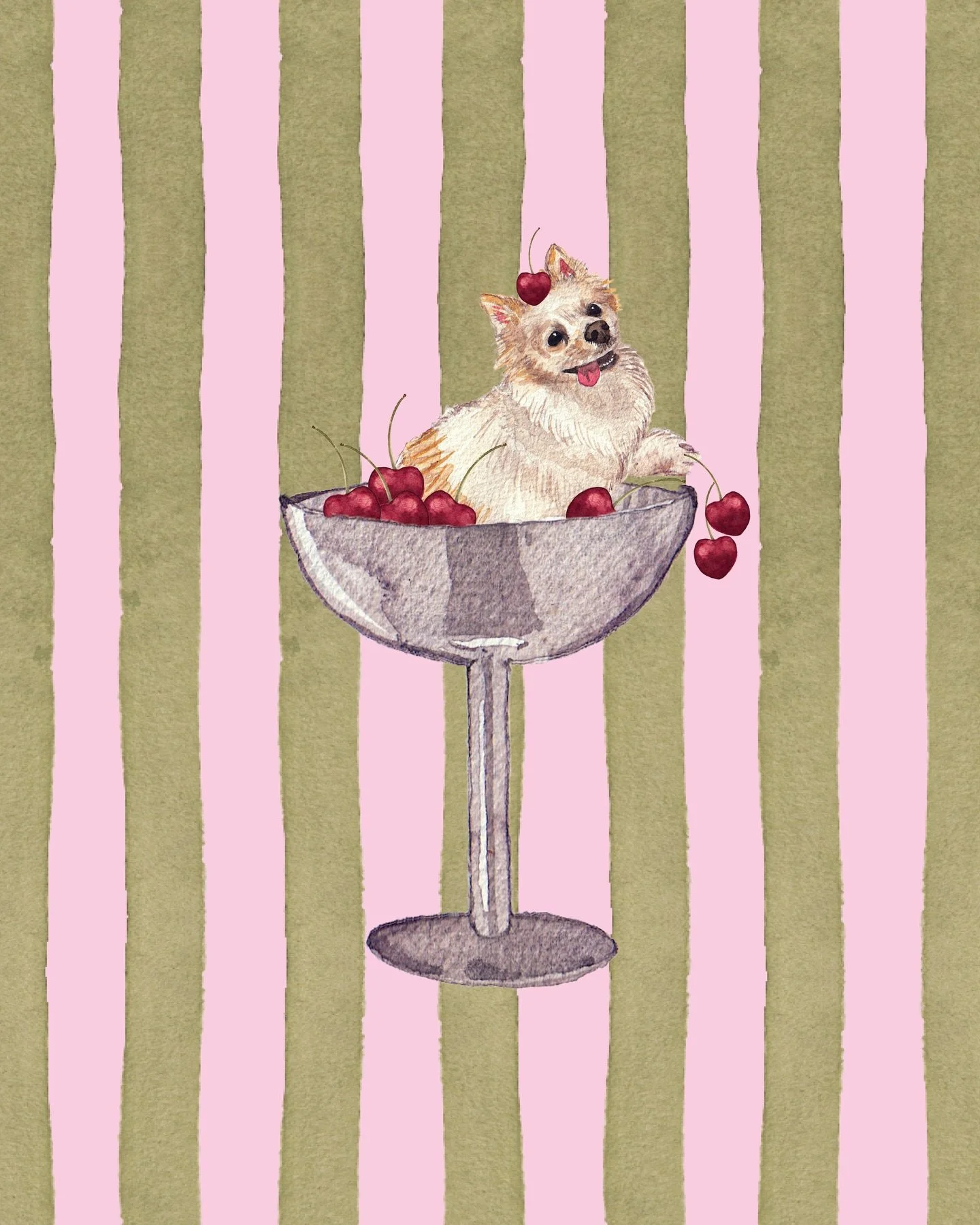 Shaken, stirred&hellip; or slightly furry. Not sure what&rsquo;s better - the cocktail or the company? 🍸 

#watercolourart #dogillustration #petportraitartist #whimsicalart #luxurystationery