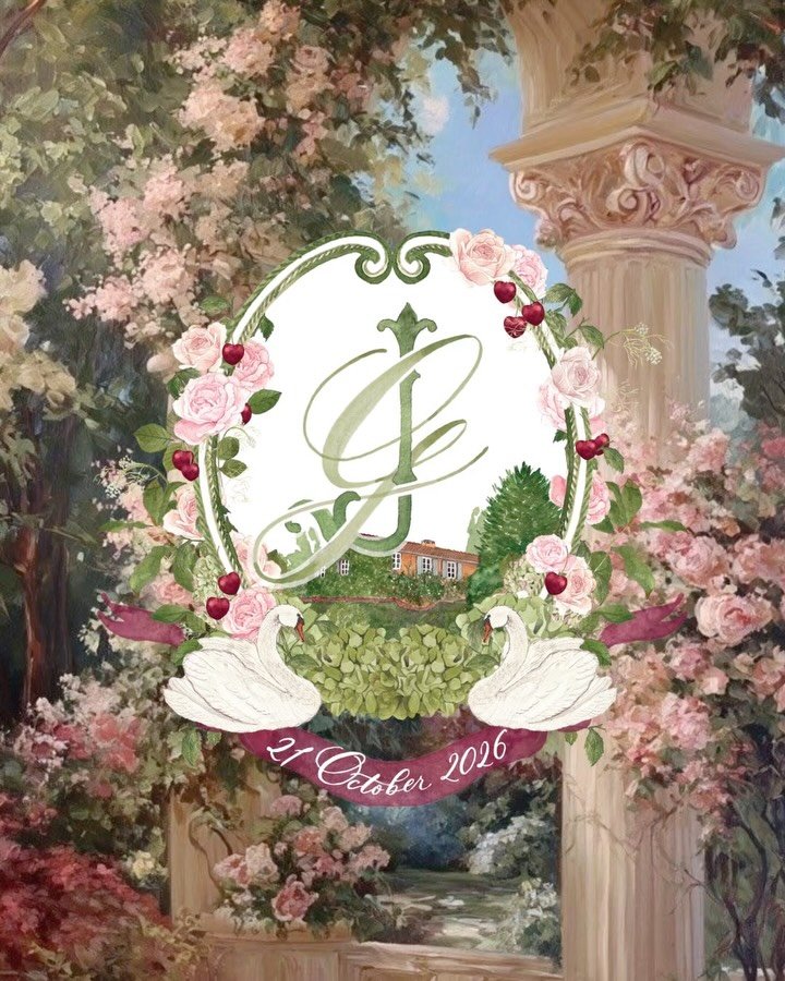 Two hearts, one crest, for G &amp; J 🦢 
A little movement, a little magic. Just in time for Valentine&rsquo;s season 🥀 &hearts;️ 

-

#weddingstationery #fineartwedding #weddingcrest #valentinesinspo #weddinginspiration