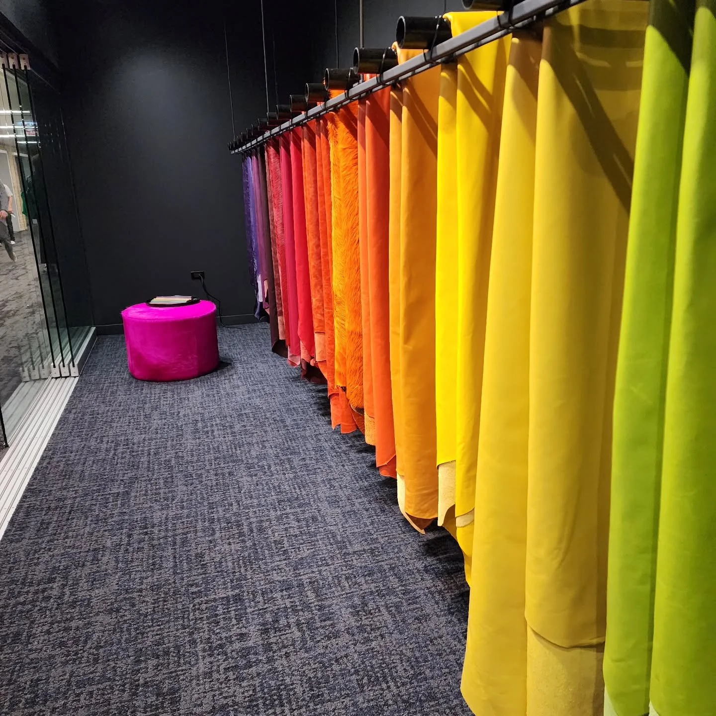 Beautiful leather hides from @greenhides at #neocon2025