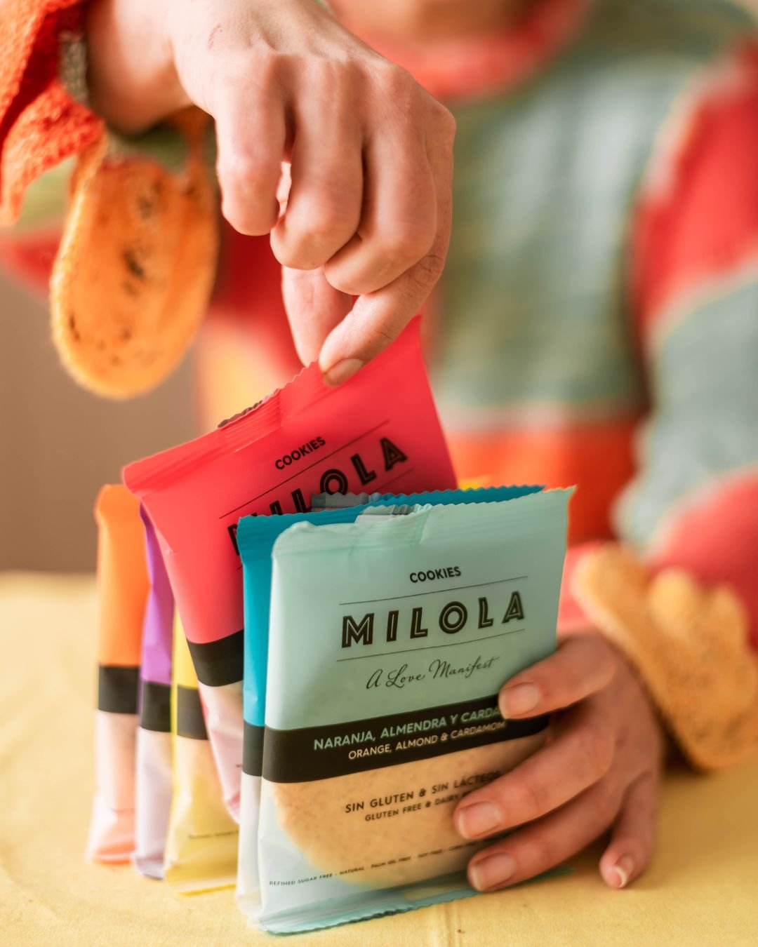 Fotografía de producto para comunicación en Instagram y blog Milola galletas sin gluten Clara Mateo Trama