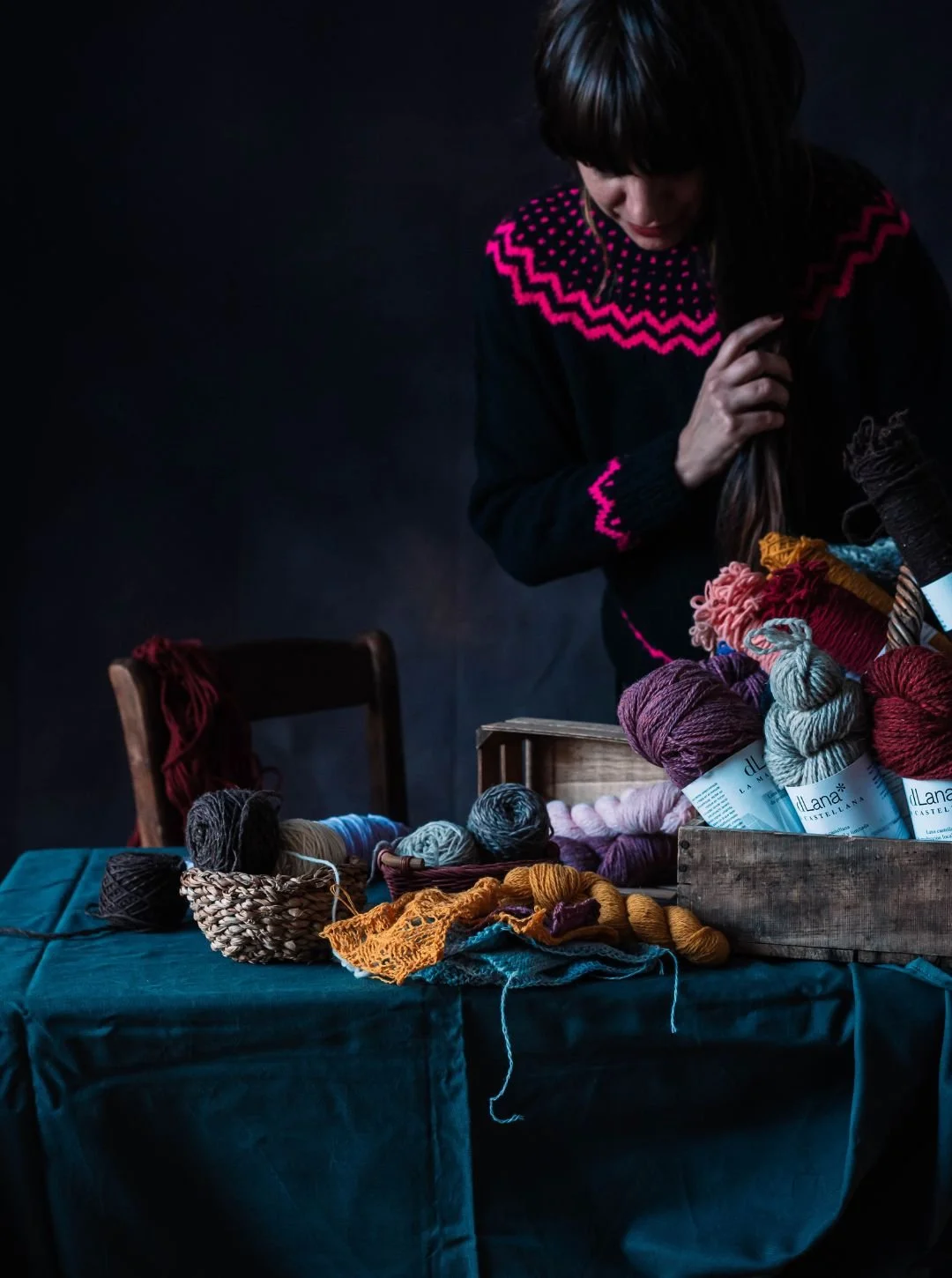 fotografía de producto dLana clara mateo trama (lanas y tejido)