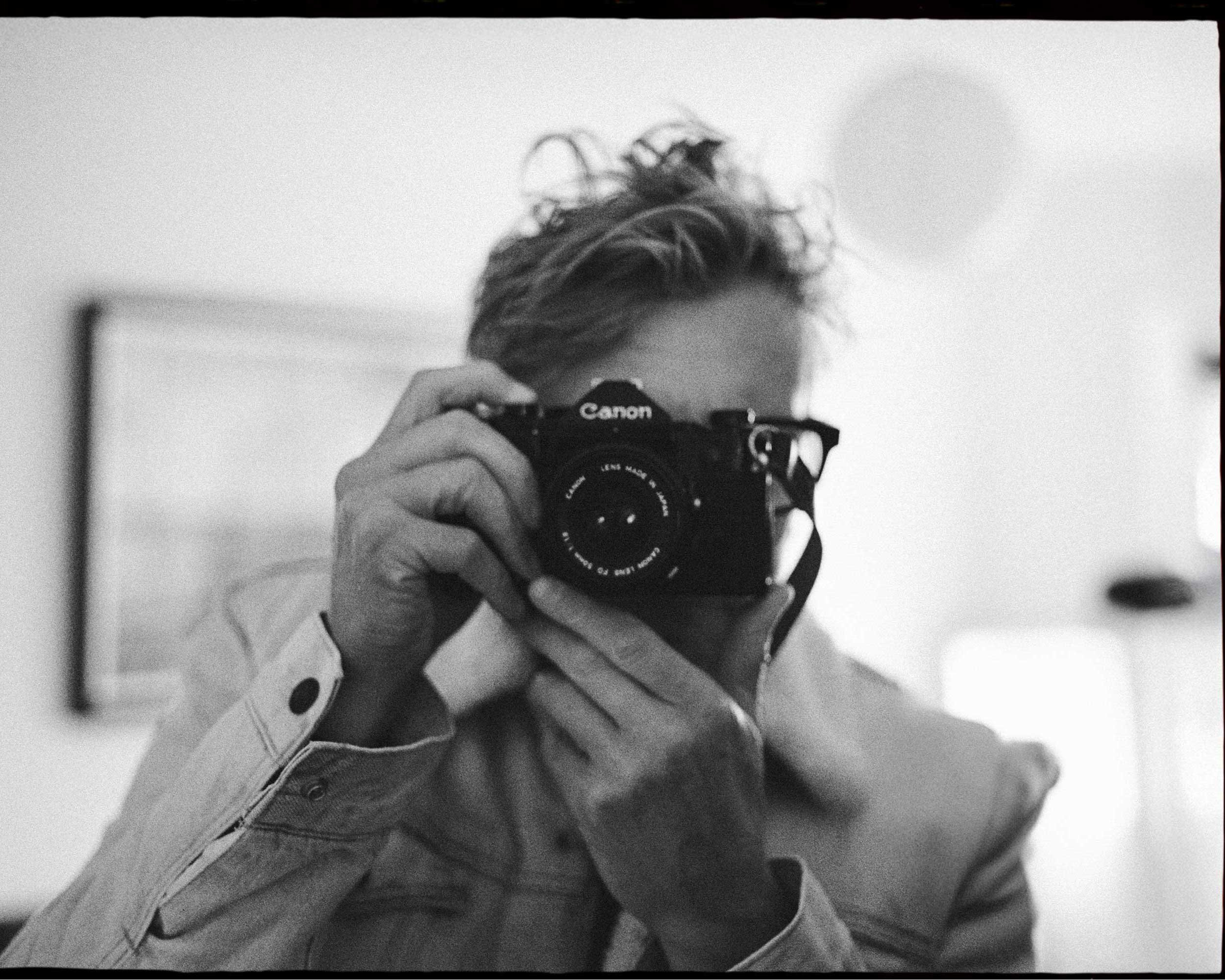35mm film portrait of photographer Karl Mackie by Katie Goff