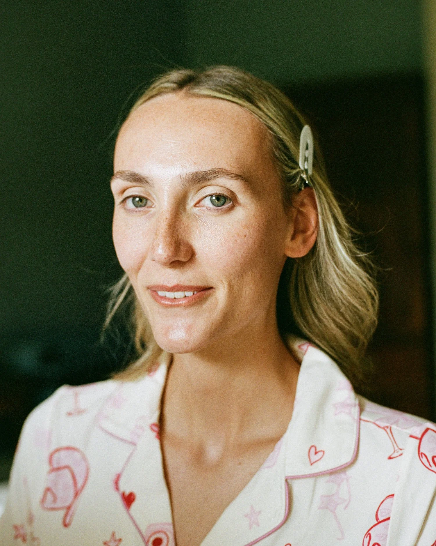 35mm film bridal portrait during wedding preparations at Boconnoc House and Estate, documentary wedding photography by Karl Mackie