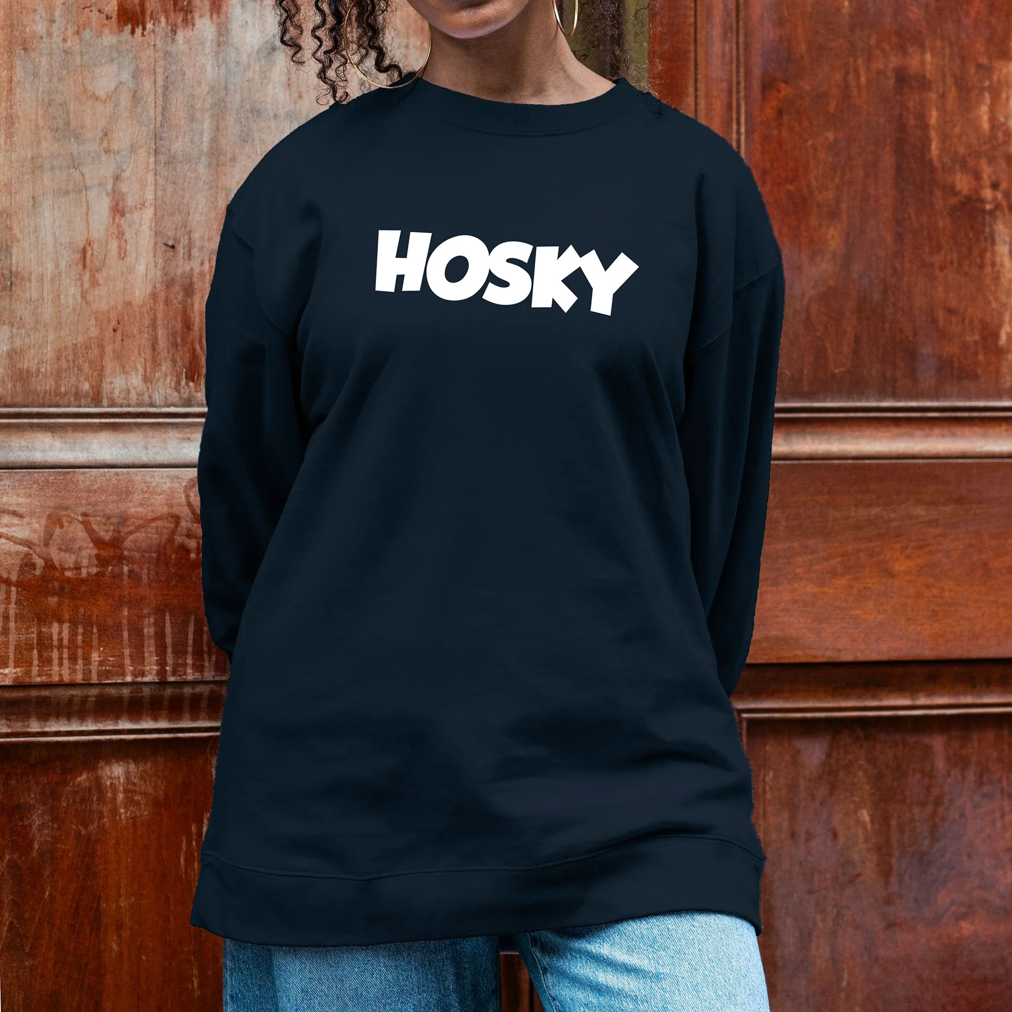 Front of Hosky hoodie mockup