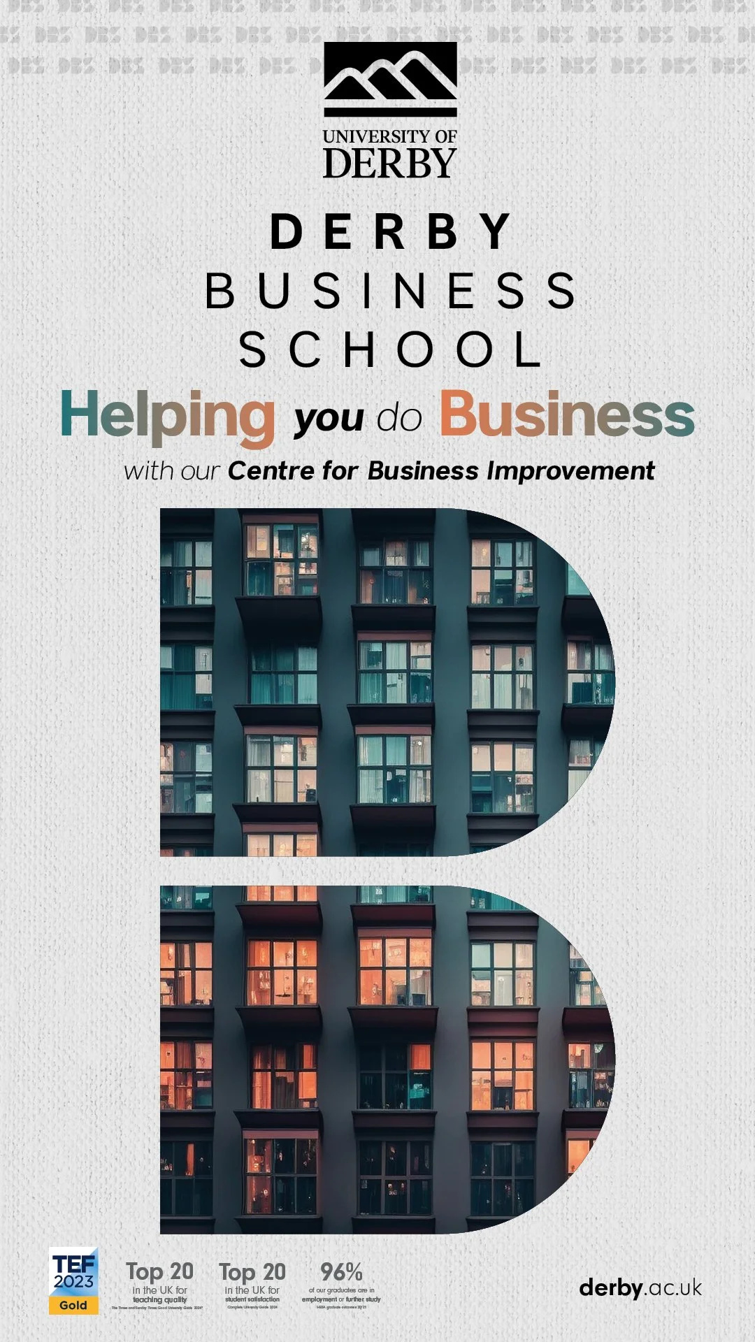 Derby Business School sectional branding mockup