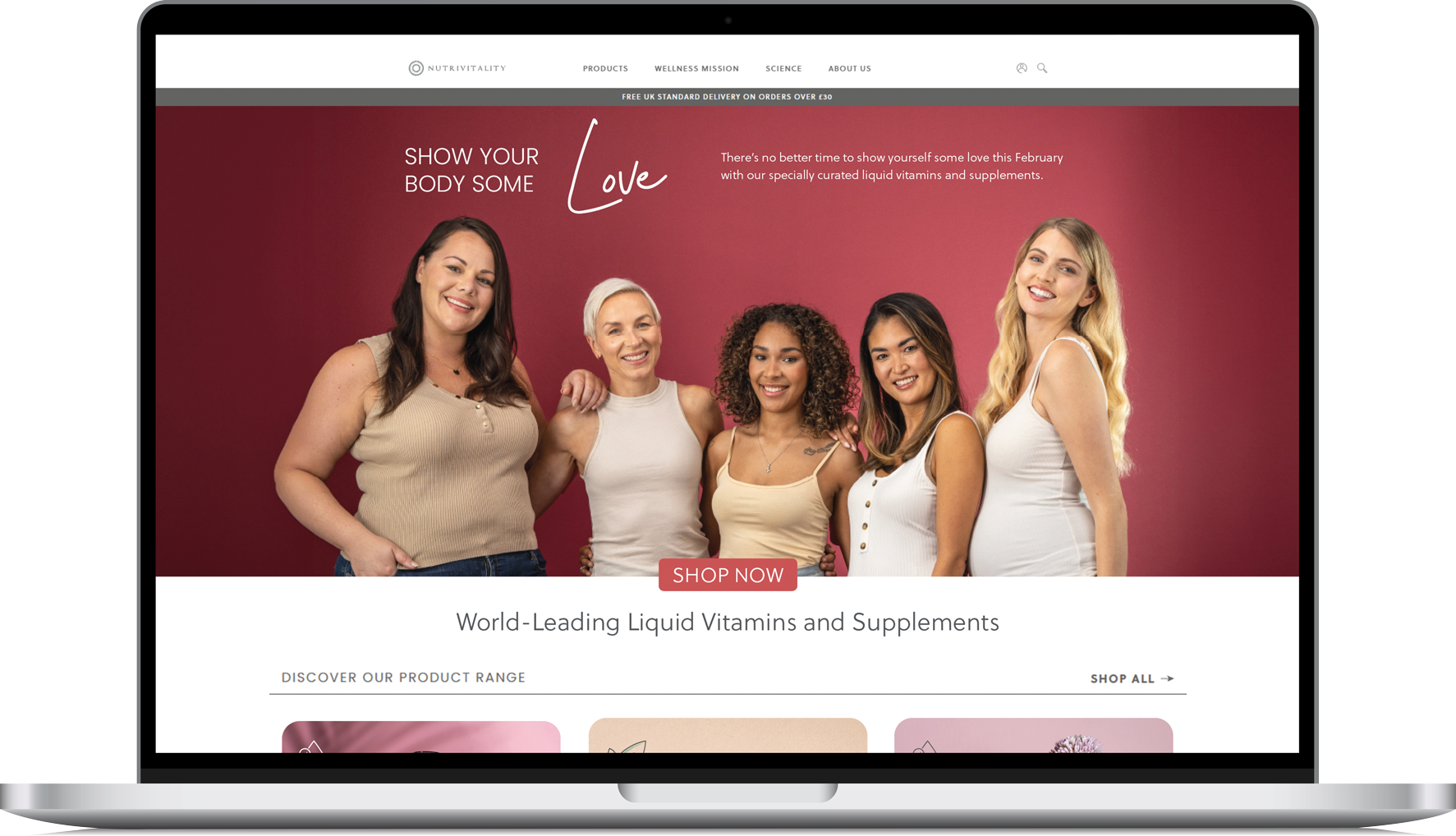 Nutrivitality homepage takeover