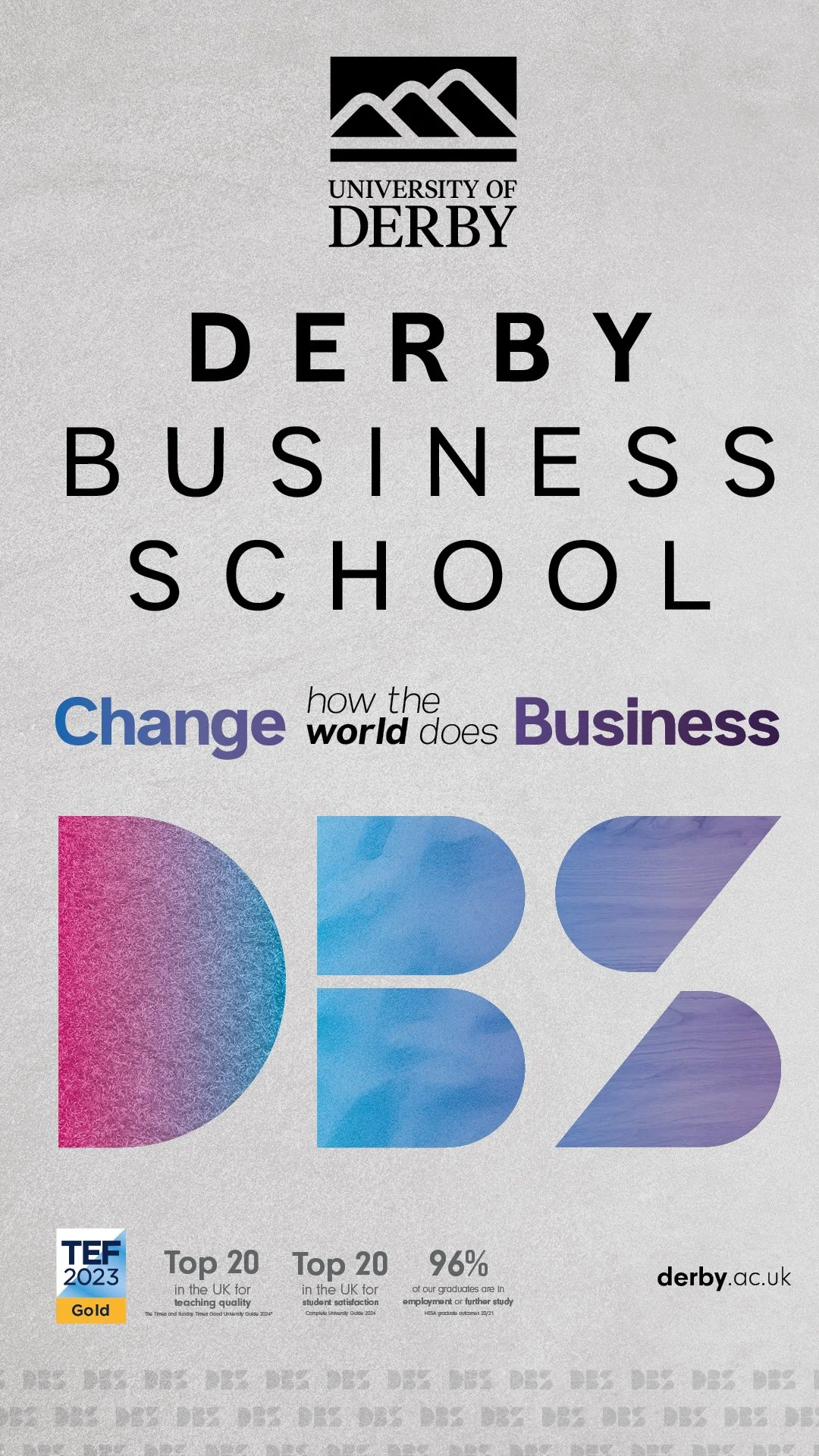 Concept mockup for Derby Business School OOH adverts