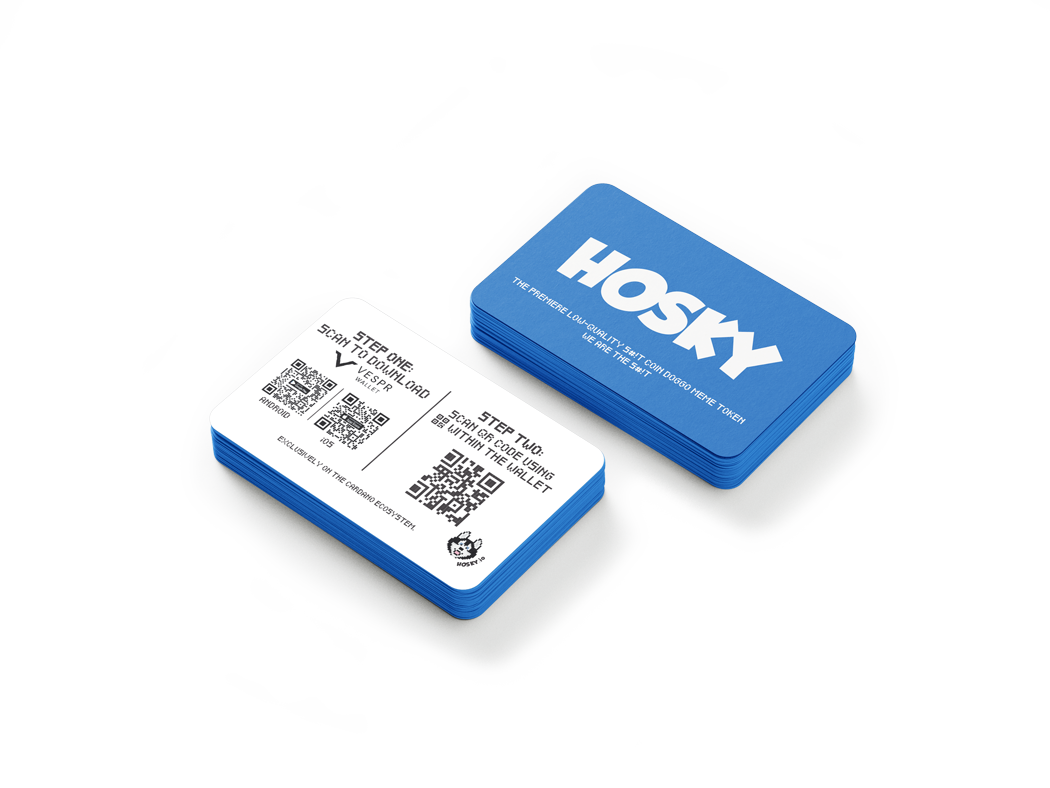 Hosky branding proof of onboarding cards