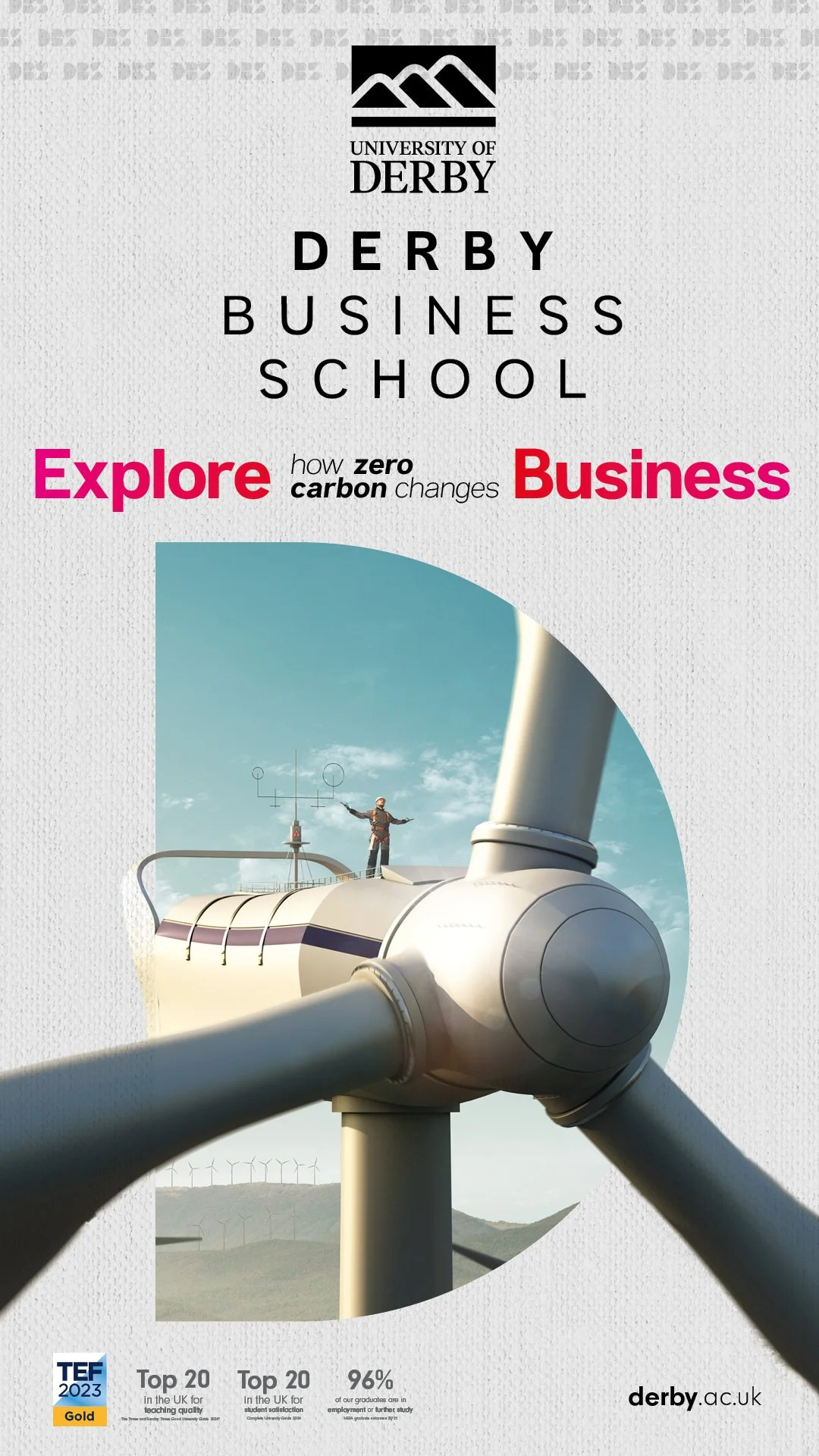 Zero Carbon branding for Derby Business School