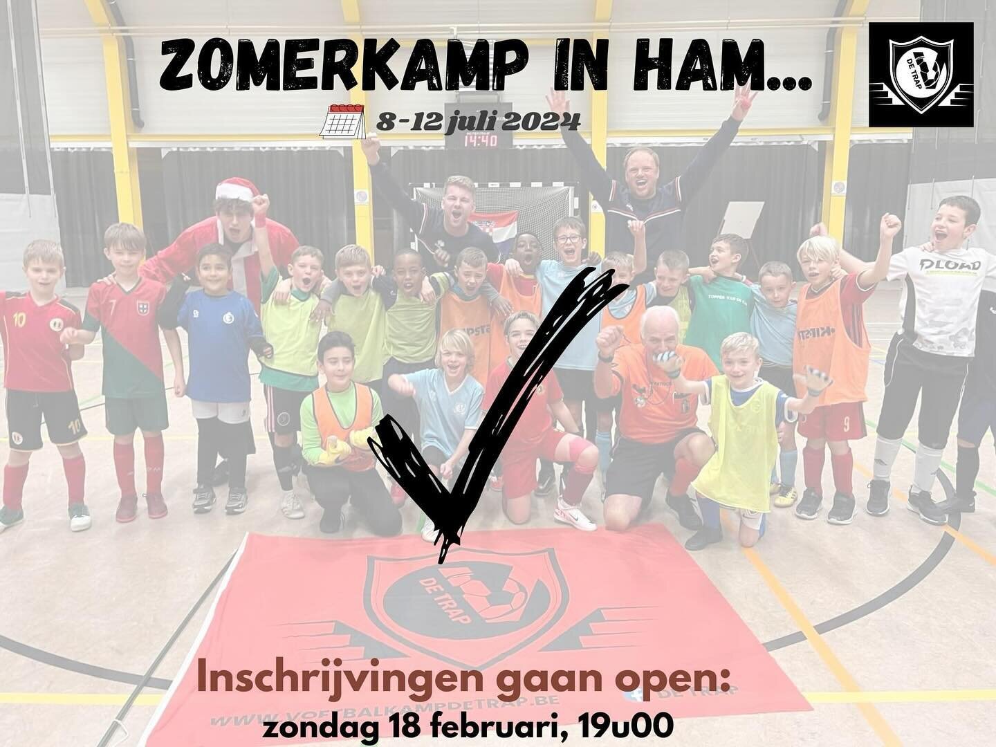 Wij hebben goed nieuws... 😎
Zeg het voort, tag elkaar en zet je alarm op zondag 18 februari om 19u00! Want dan gaan de inschrijvingen open voor ons zomerkamp in locatie Ham...

Inschrijven voor onze kampen op locatie Hamont en Pelt is al mogelijk vi