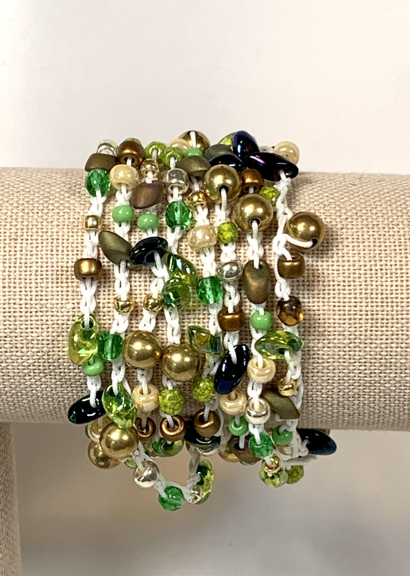 Crochet Wrap Gem and Bead Necklace BG28-1451