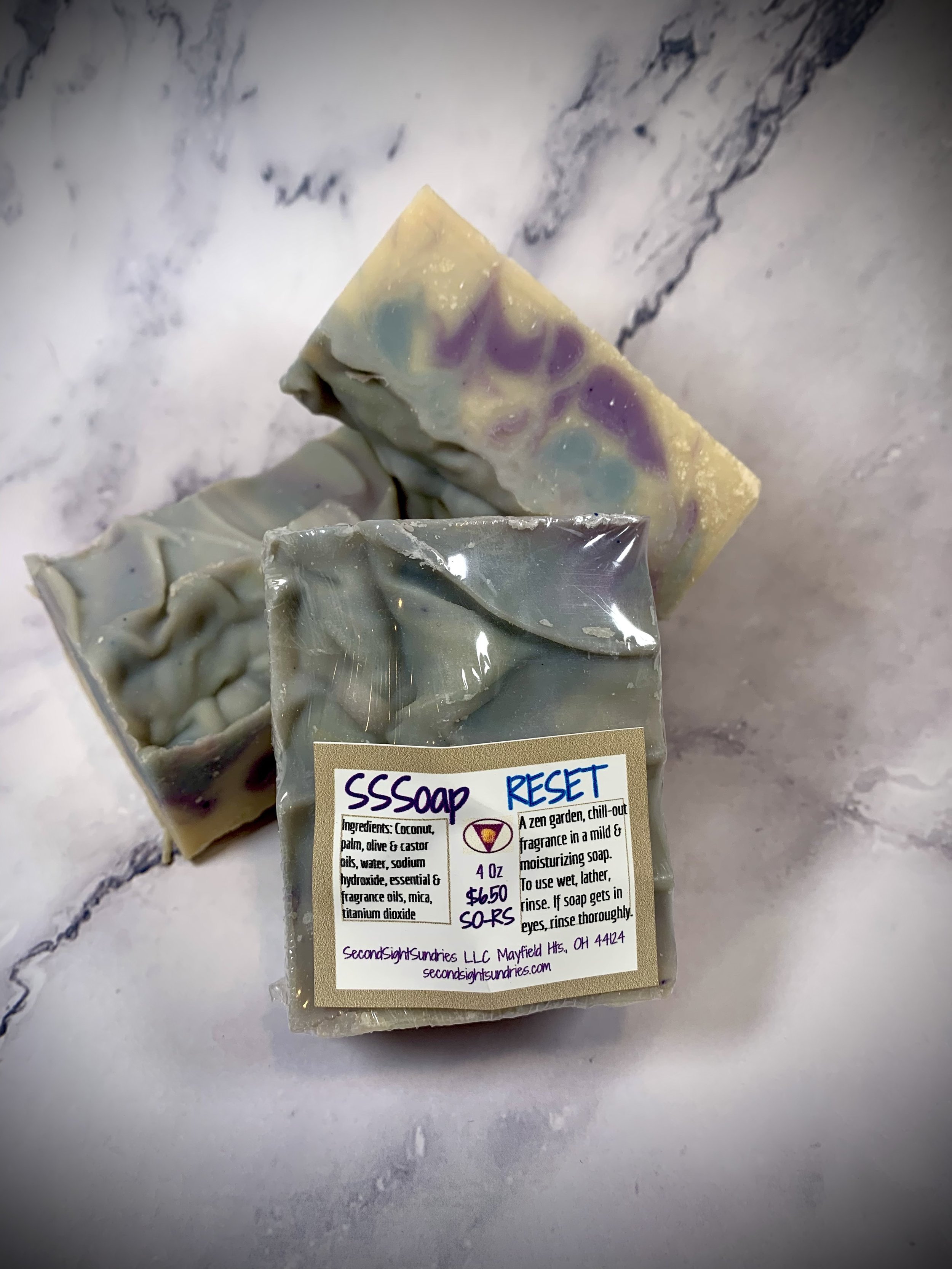 Small batch cold processed soap, ReSet scent