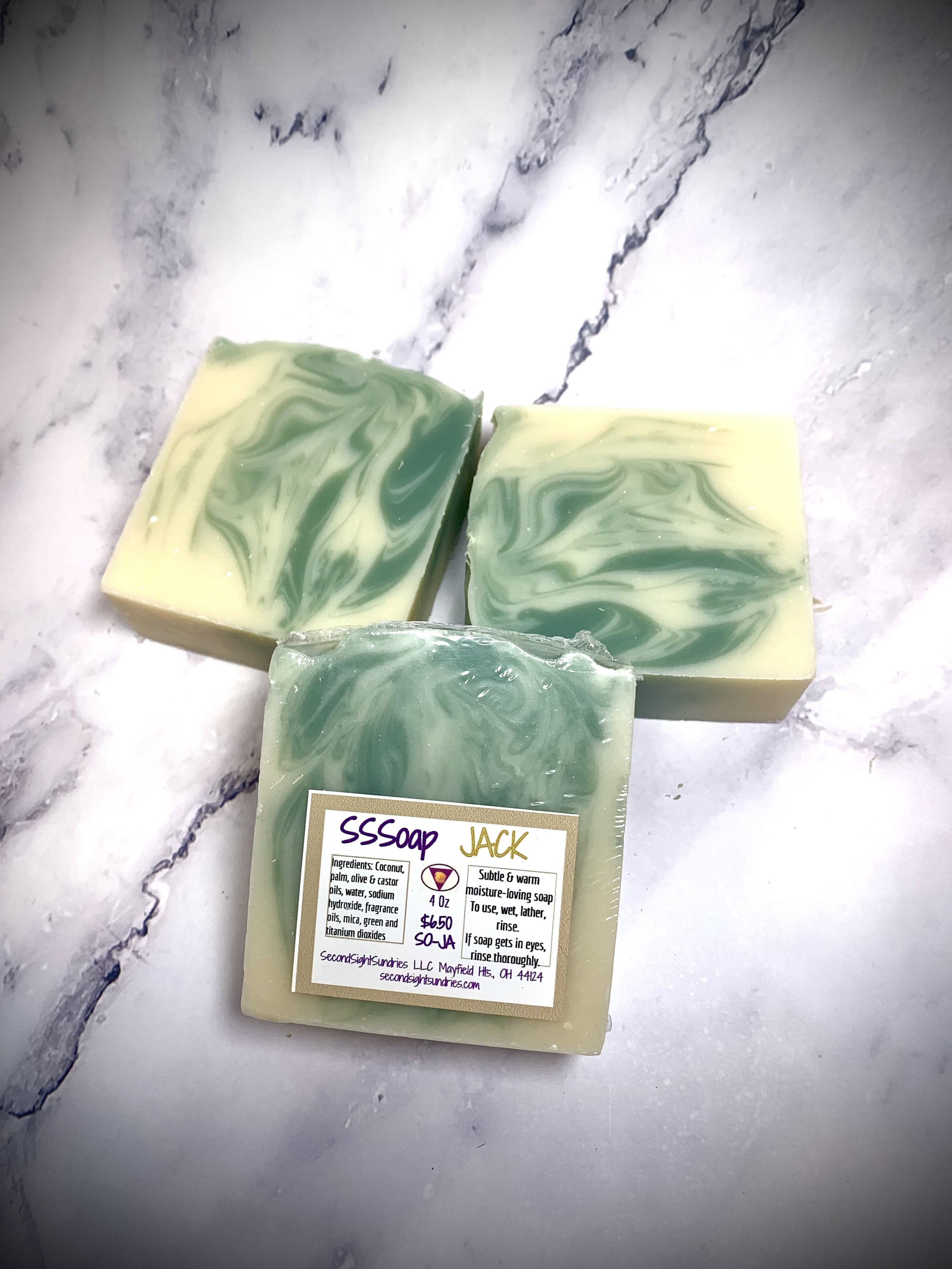Small batch cold processed soap, JACK scent