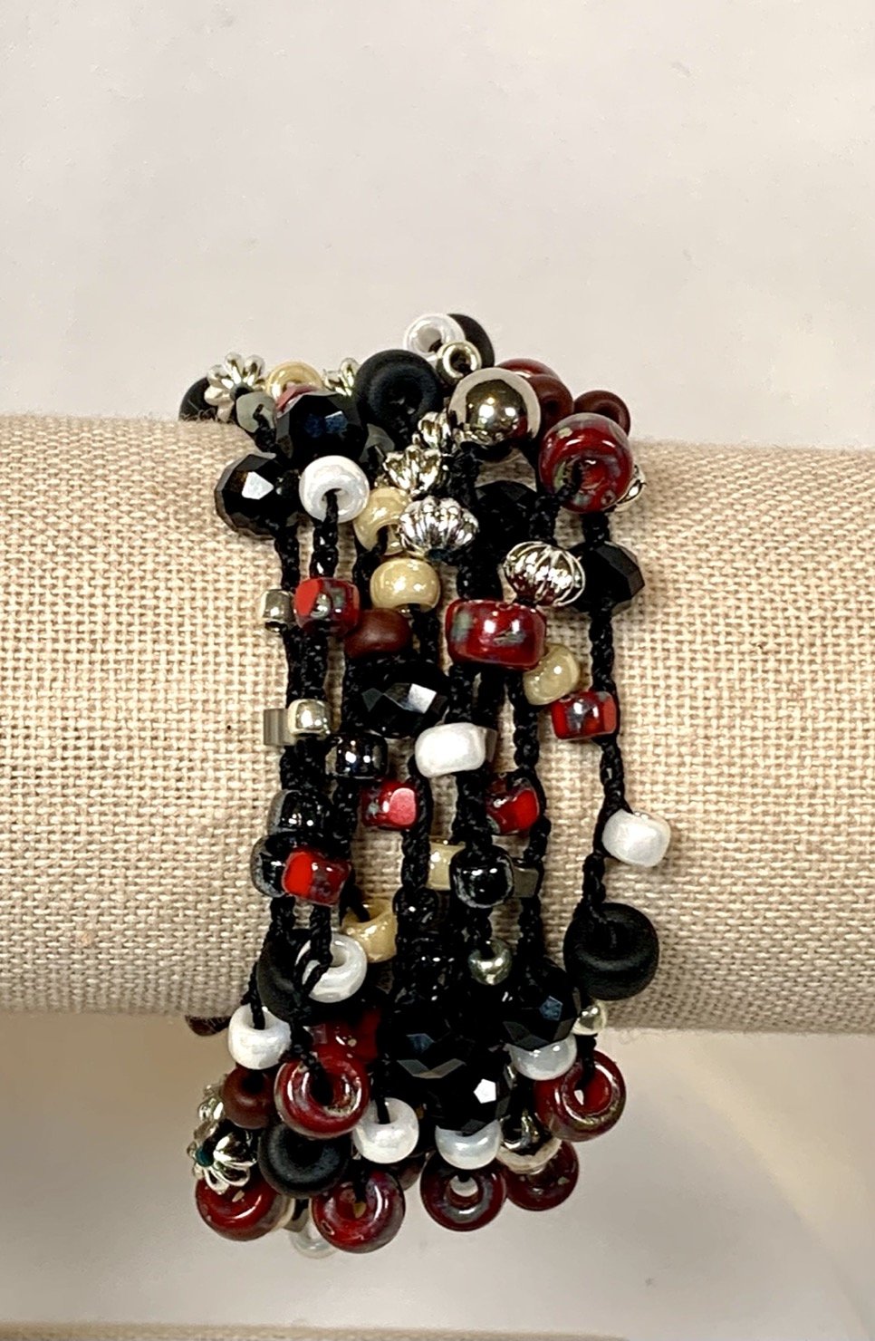 Crochet Wrap Gem and Bead Necklace BG28-1051