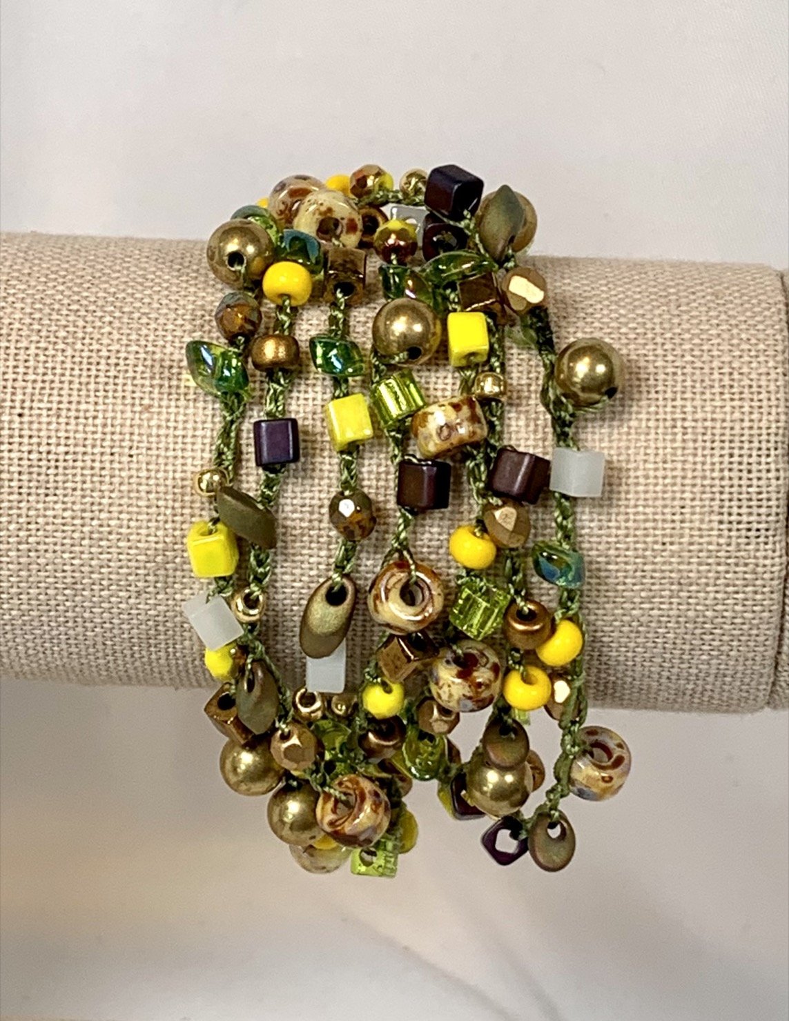 Crochet Wrap Gem and Bead Necklace BG28-1350