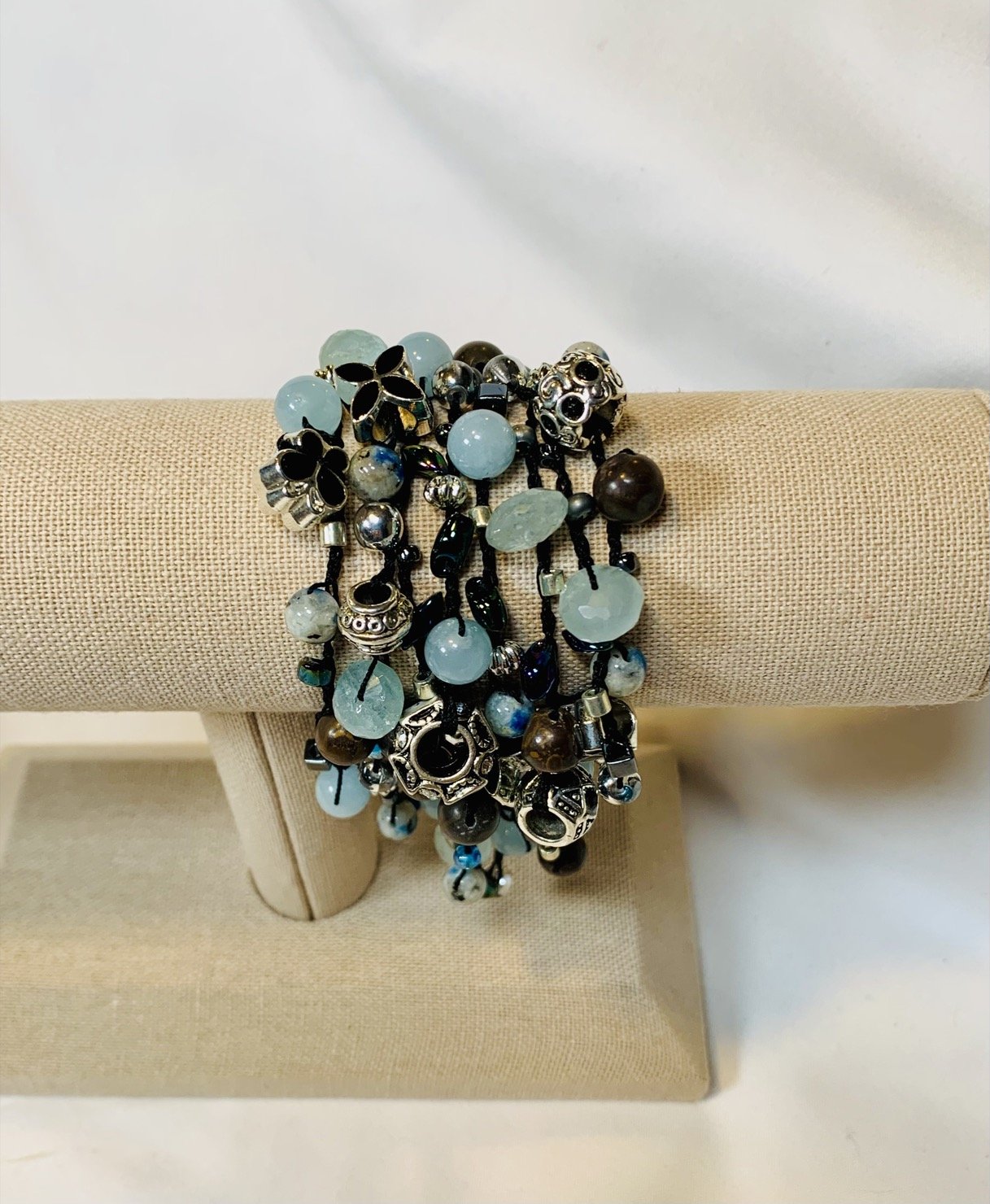 Crochet Wrap Gem and Bead Necklace BG42-0368