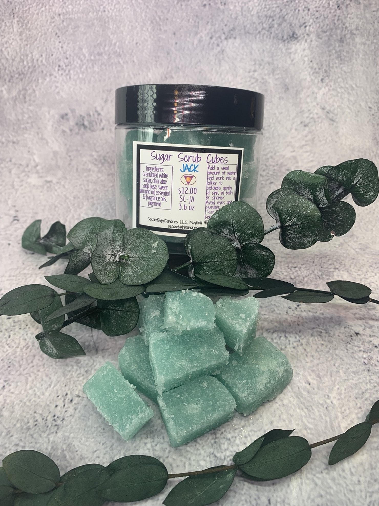 Sugar Scrub Cubes JACK 3.6oz $12