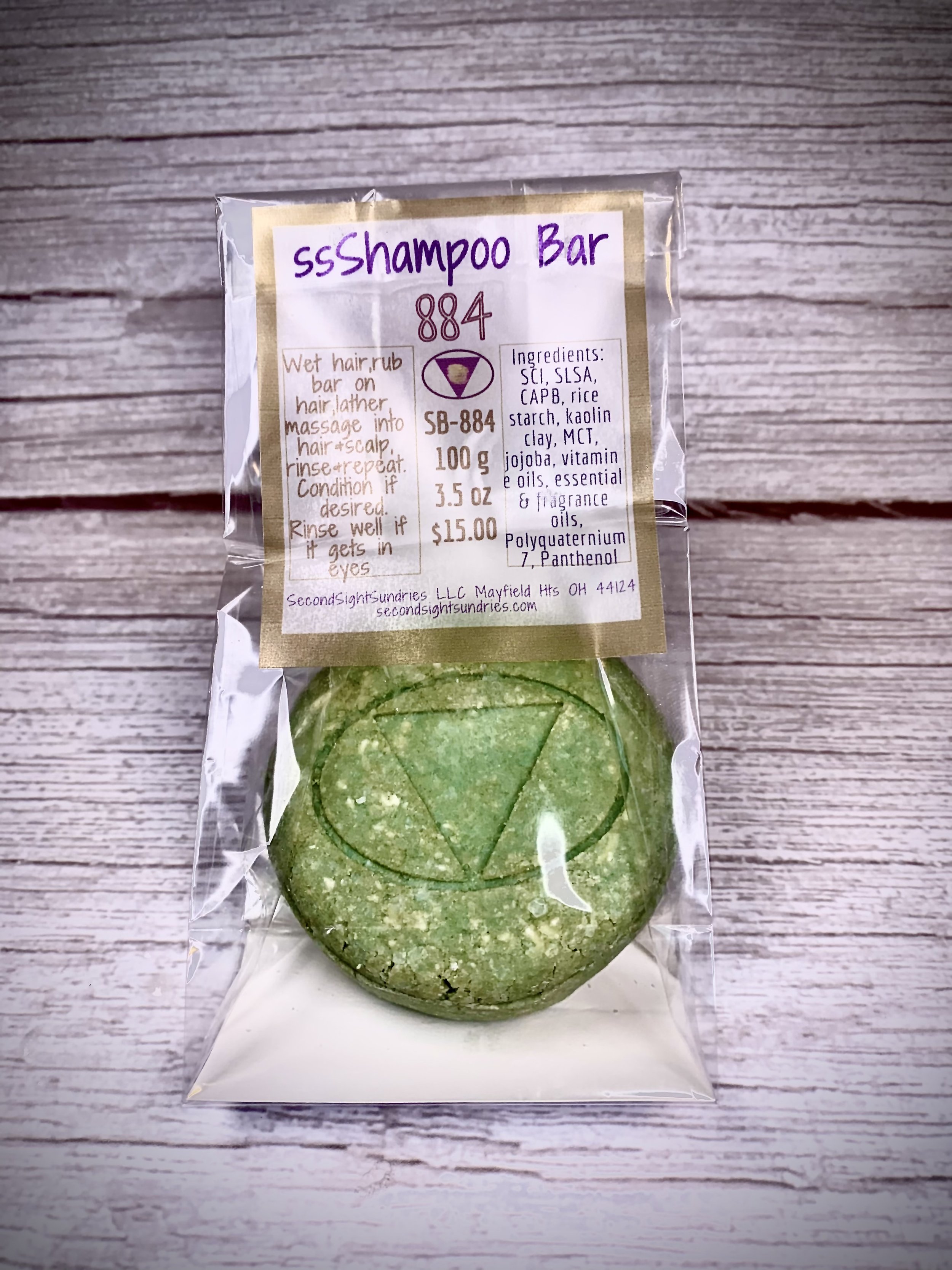 Solid Shampoo Bar 884 3.5oz