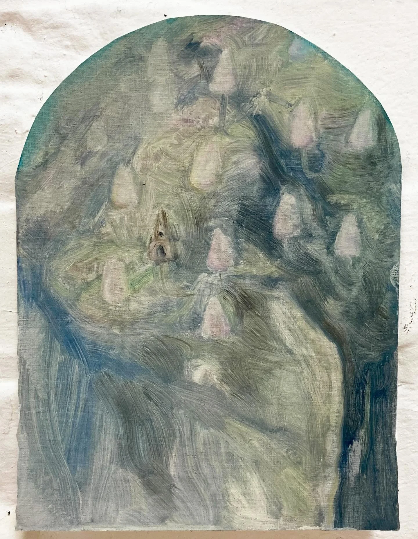 Church in the trees in spring @hattievision. See more of  Hattie Landells&rsquo; work on @halfofvenus gallery&rsquo;s website. DM for inquiries. Hattie Landells (b. 1990, Hampshire) is a painter and writer living and working in London, UK. Her work e