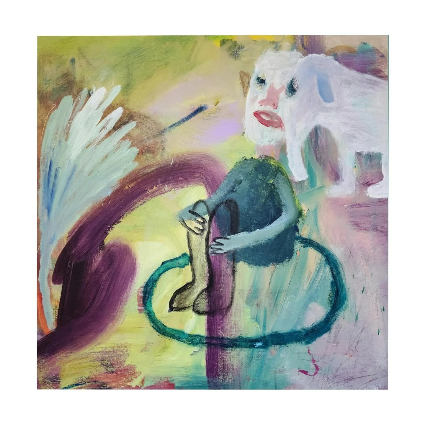 Protection Spell by @visions_from_the_hut is available through @halfofvenus gallery, link in bio or DM. Soma Bognar is a Brighton-based artist visual artist. He completed the Turps Banana painting programme in East Sussex in 2025.&nbsp;His work, whic