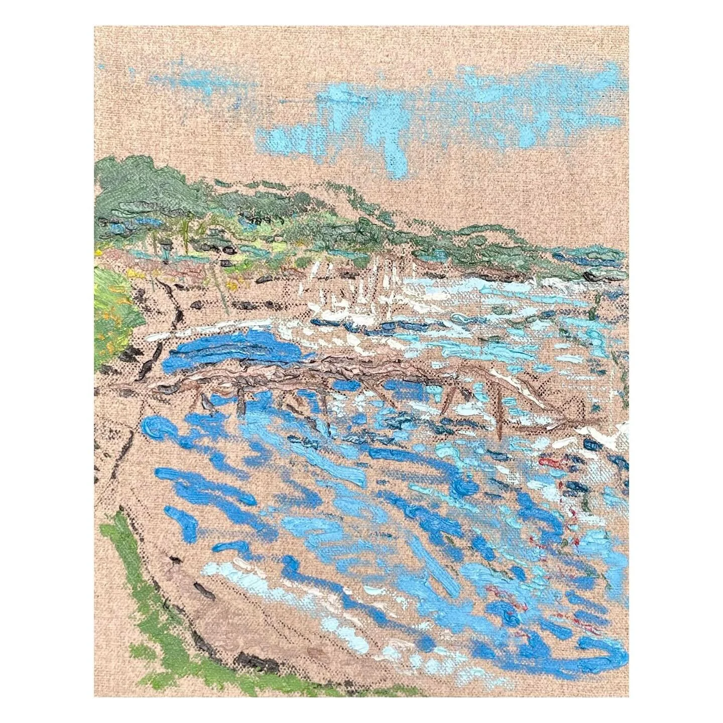 Sailboats at Deer Harbor, July (&euro;236)
by @kelsdac is available through @halfofvenus gallery, link in bio or DM. Born in Alaska in 1997, Kels Coker began painting in oils as a teenager. In 2024, she traveled alone with only her palette and what s