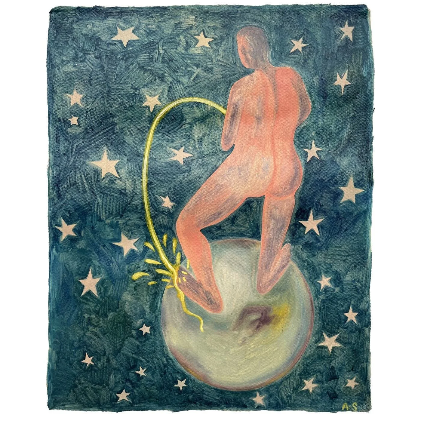 World is his oyster by Ashni @softsverve is available now on @halfofvenus gallery, dm or link in bio. 

Ashni (b. 2002) is a painter and illustrator whose practice centres on&nbsp; intimate observations of the everyday. Her work explores the small&nb