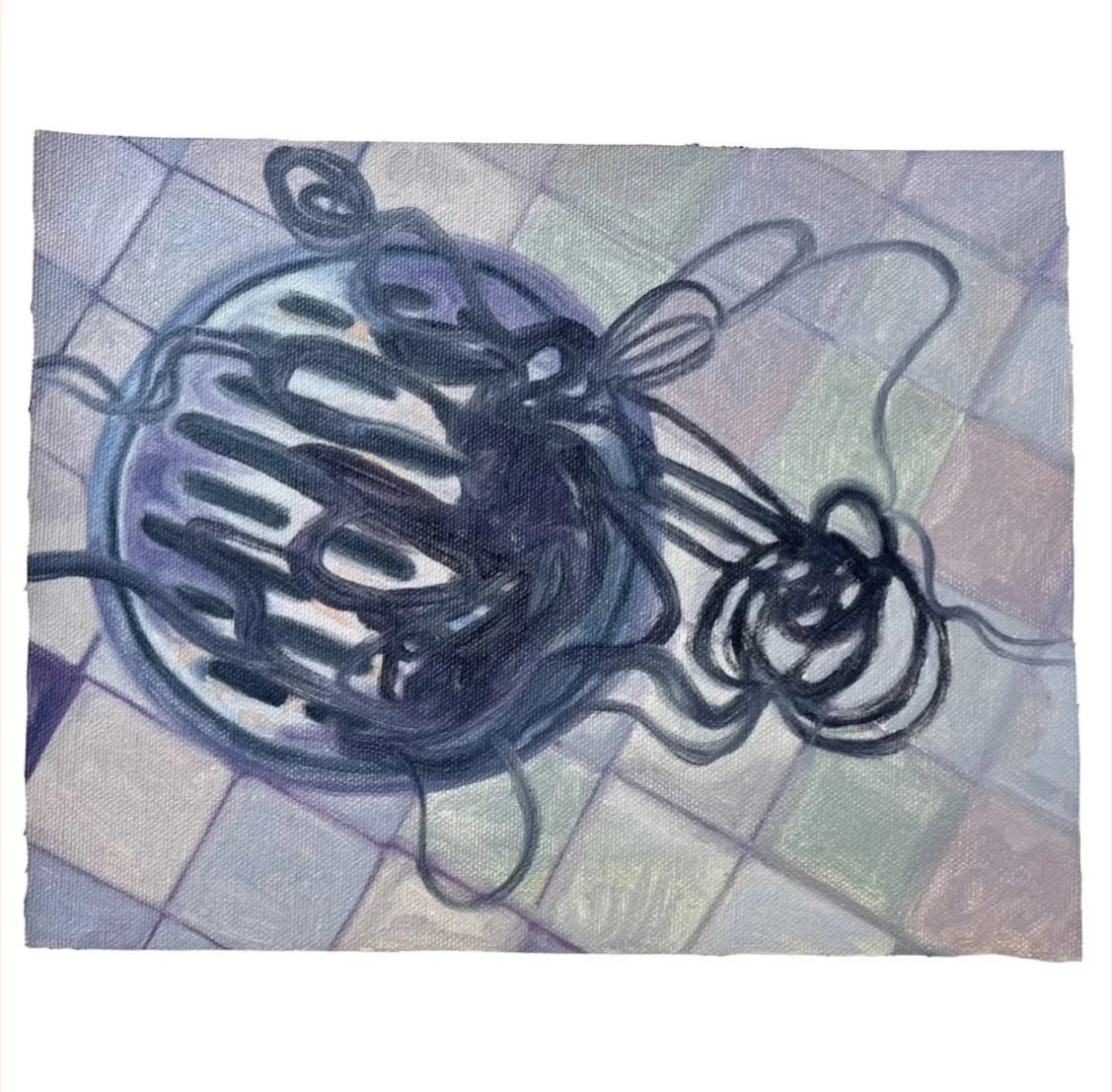 Hair wash day by @softsverve is available now through @halfofvenus gallery, dm or link in bio. Ashni (b. 2002) is a painter and illustrator whose practice centres on&nbsp; intimate observations of the everyday. Her work explores the small&nbsp; gestu