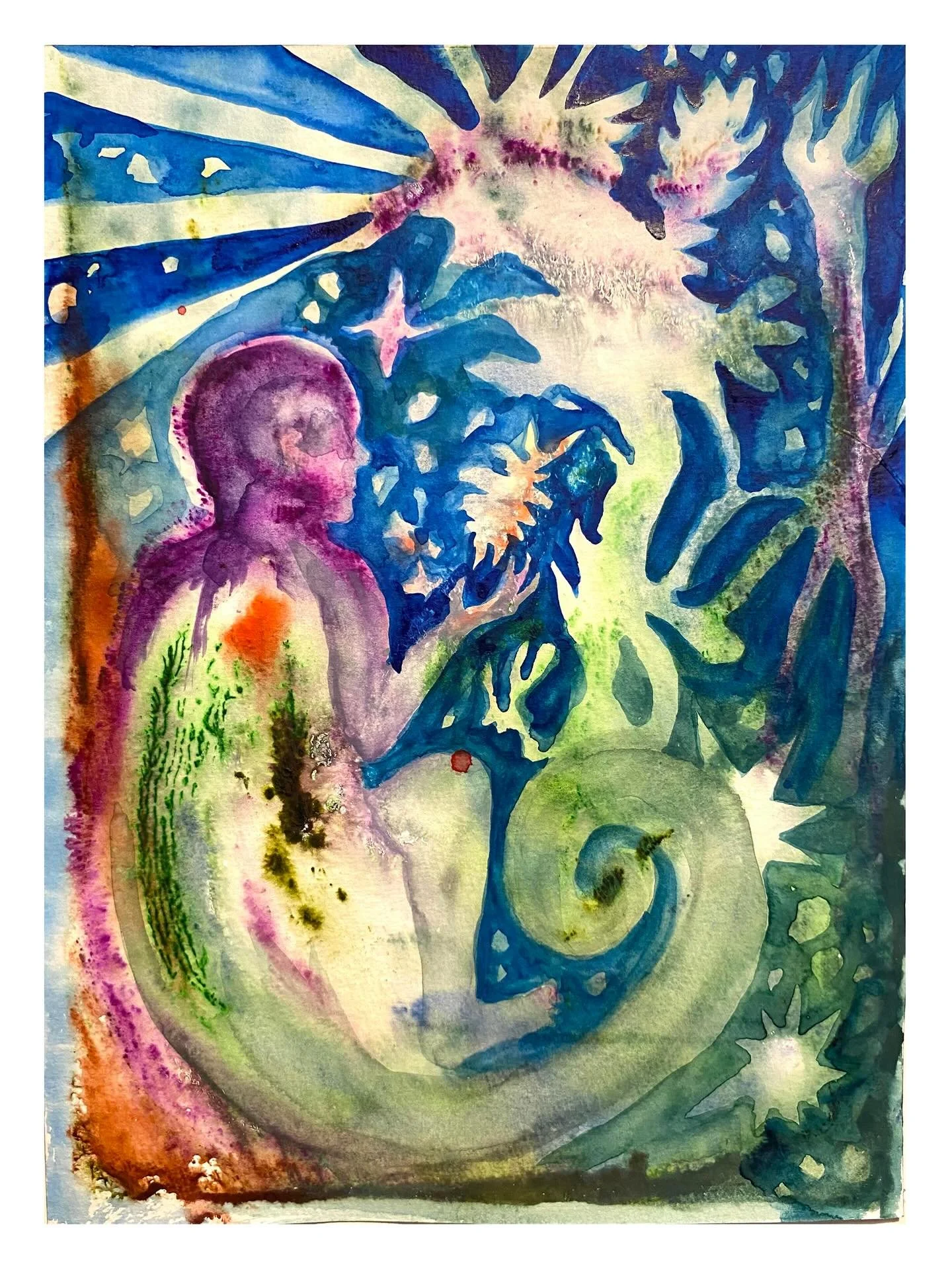 Three watercolours by @valentinapalonen (&euro;70/ AUD 119). DM @halfofvenus gallery or check bio. Valentina Palonen is a Finnish-Australian visual artist based in Naarm/Melbourne. Her practice draws on colour, intuitive impulses and automatic drawin