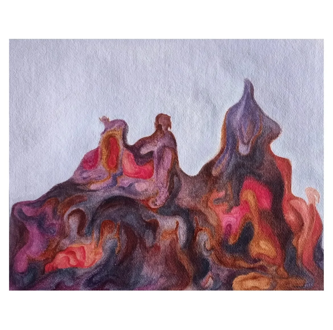 Next To The Hen Peak by @hermithymns is now available on @halfofvenus, link in bio or dm. Aakash Mali (b.1999) is an Indian painter based in Vadodara, Gujarat. He studied interior design from CEPT University, Ahmedabad. A self taught artist, &nbsp;Ma