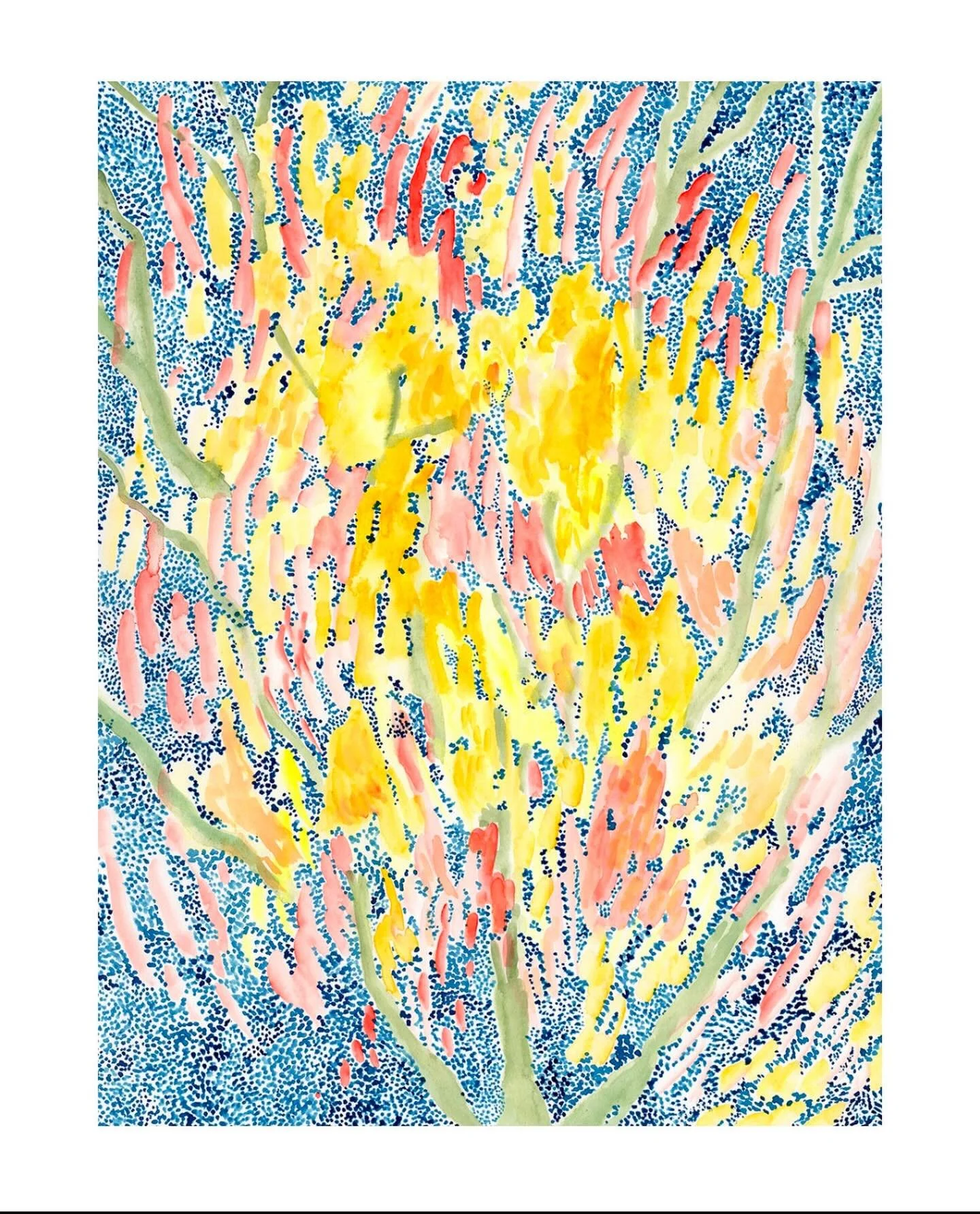 Night of ashes (&euro;400) by @claire.duplouy is available on @halfofvenus, section Watercolours, link in bio or dm. Claire Duplouy lives and works in Toulouse. Between the desire to create a parallel universe and that of building refuges for memory,