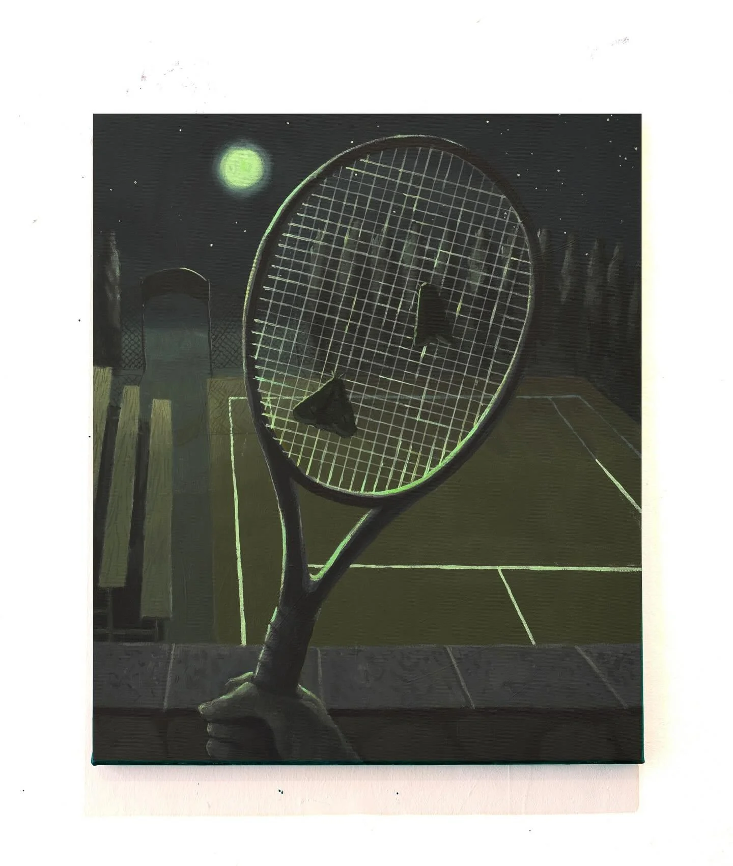 Nighttime at Curiel tennis club by @guido.sarti is featured on @halfofvenus. Enquiries via Dm or website. Guido Sarti was born in 1993 in Florence, Italy. He began his artistic path as a child, painting watercolors with his dad and copying animal pic